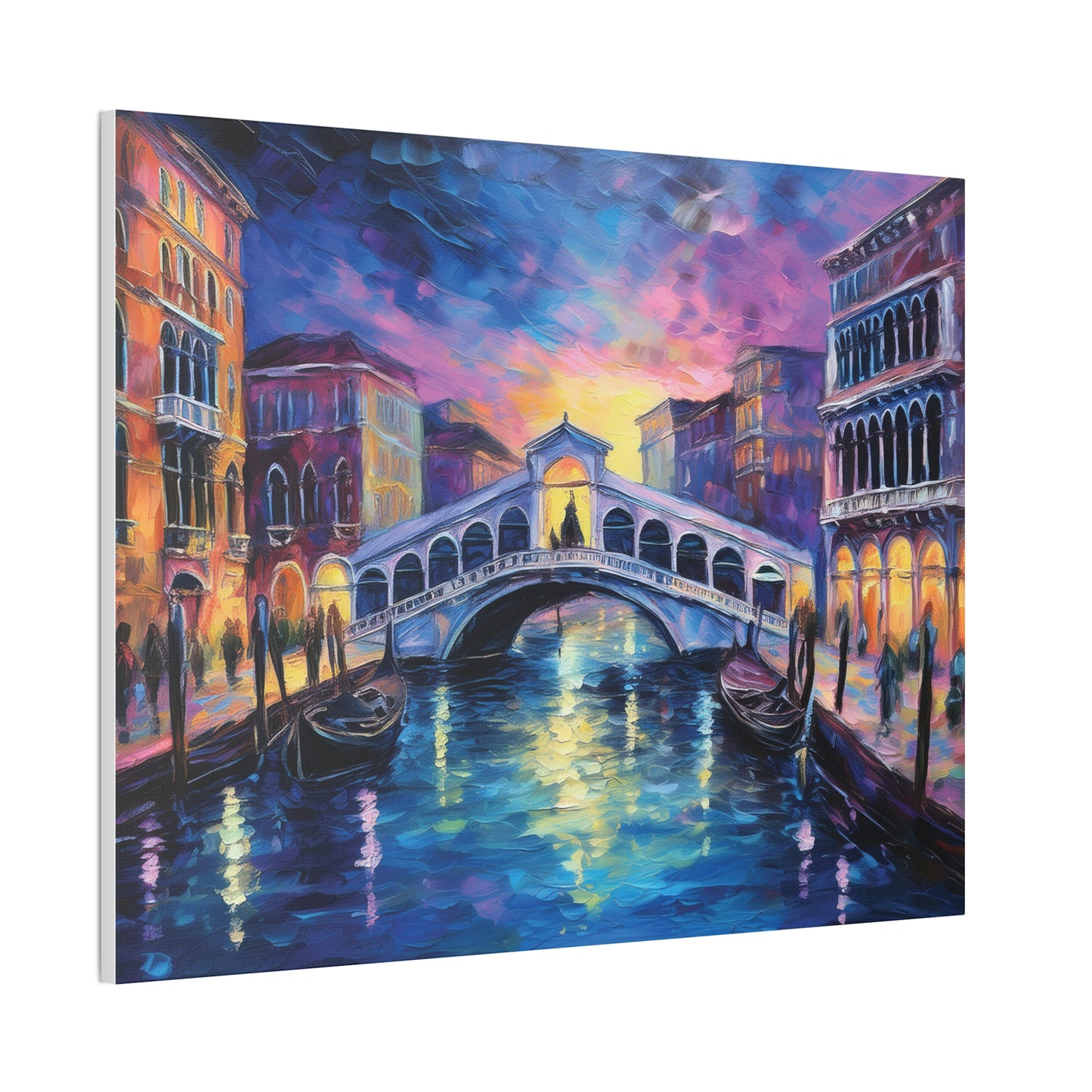 Vibrant Venice Canvas Art, Colorful Bridge Painting, Home Decor, Wall Art, Art for Living Room, Italian Landscape Print