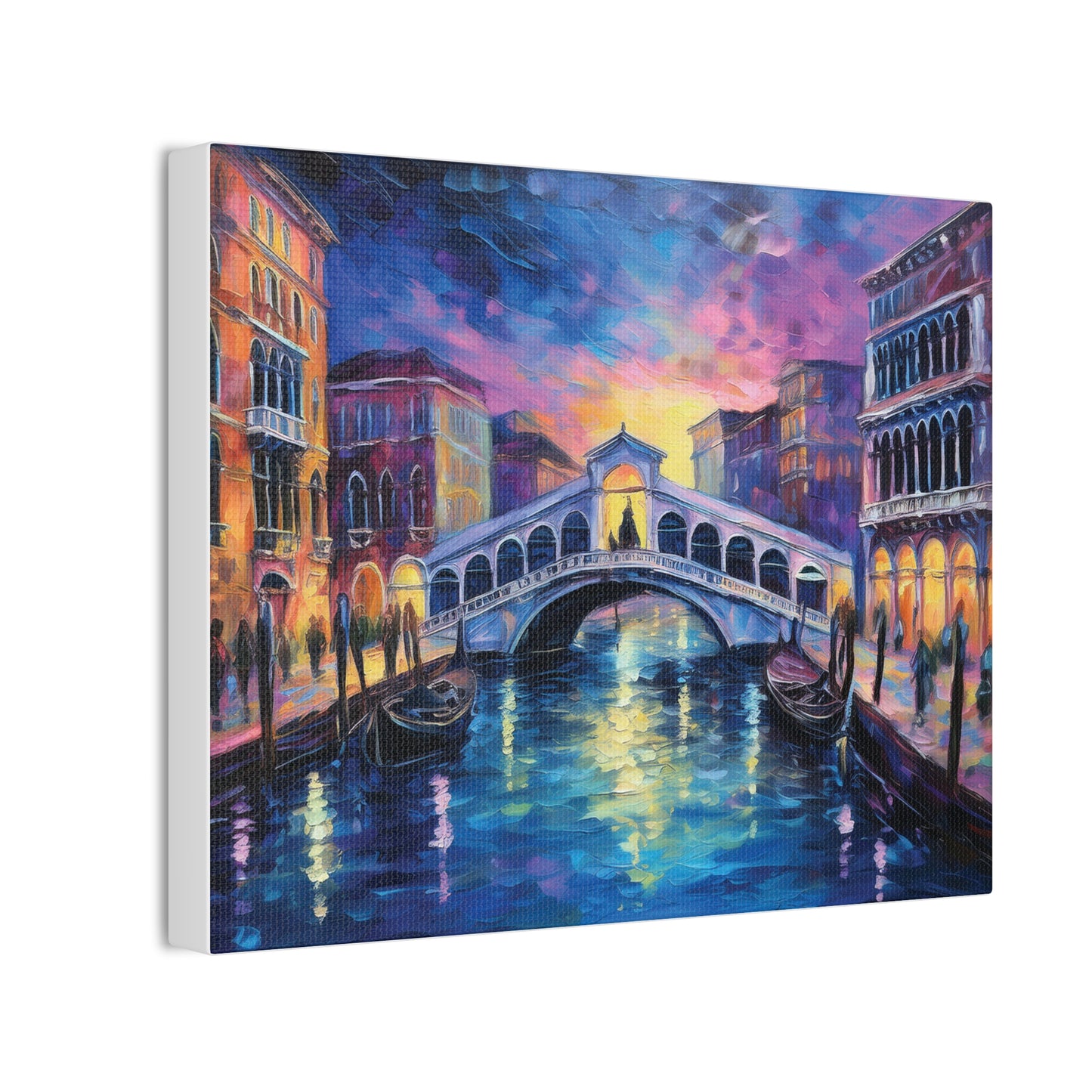 Vibrant Venice Canvas Art, Colorful Bridge Painting, Home Decor, Wall Art, Art for Living Room, Italian Landscape Print