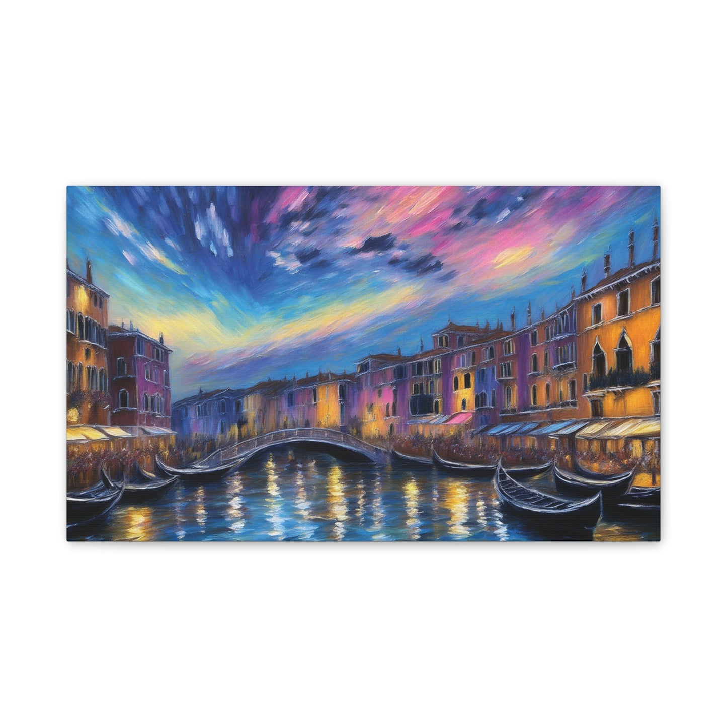 Canvas Wall Art, Serene Venice Scene, Home Decor, Art Gift for Her, Office Wall Decoration, Colorful Landscape Print