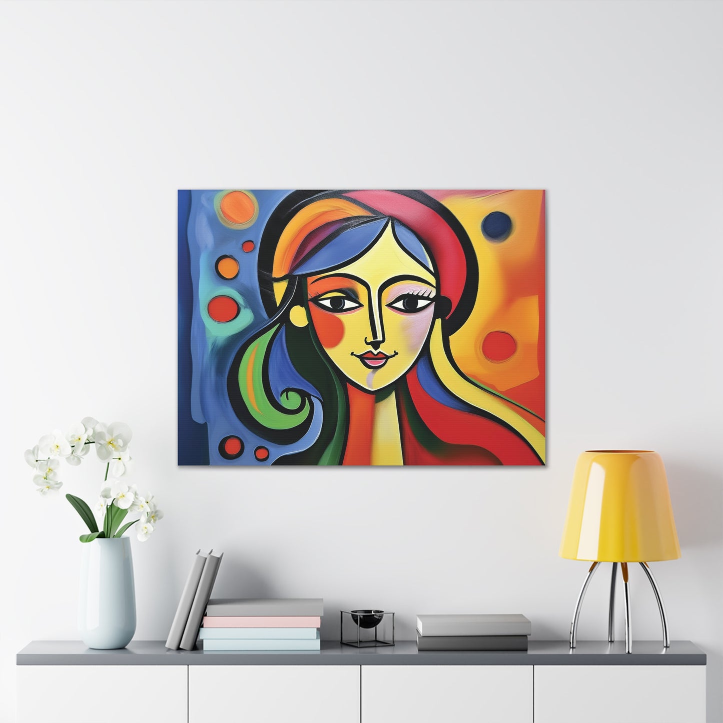 Vibrant Canvas Wall Art, Colorful Abstract Portrait, Modern Home Decor, Unique Gift for Art Lovers, Gallery Wall