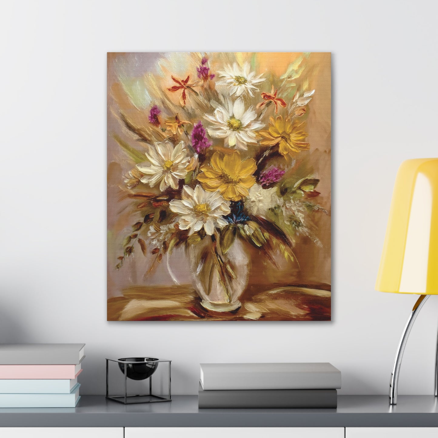 Floral Canvas Art Print, Vibrant Flower Decor, Wall Art for Home, Gift for Garden Lovers, Spring Decoration, Nature-Inspired Artwork