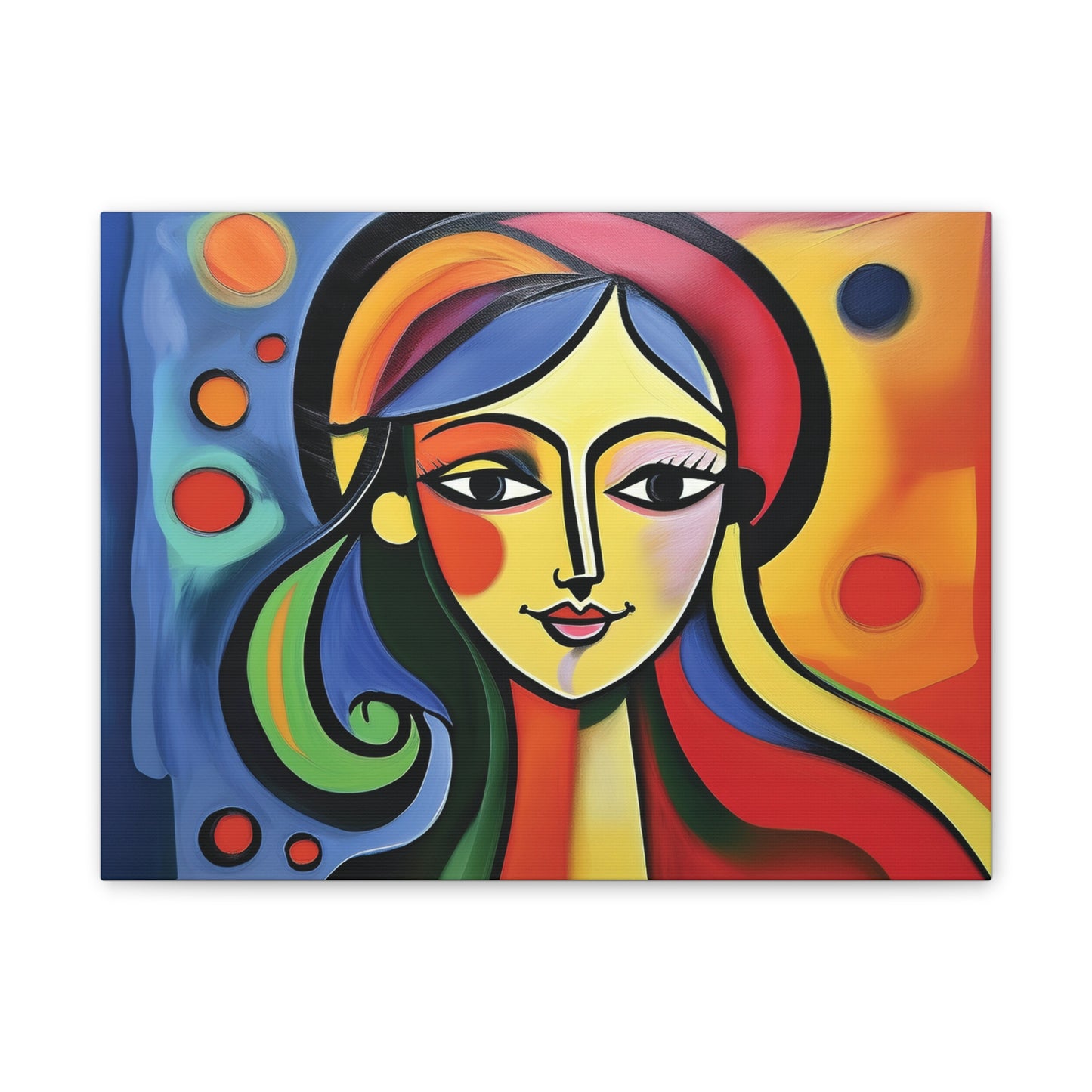 Vibrant Canvas Wall Art, Colorful Abstract Portrait, Modern Home Decor, Unique Gift for Art Lovers, Gallery Wall