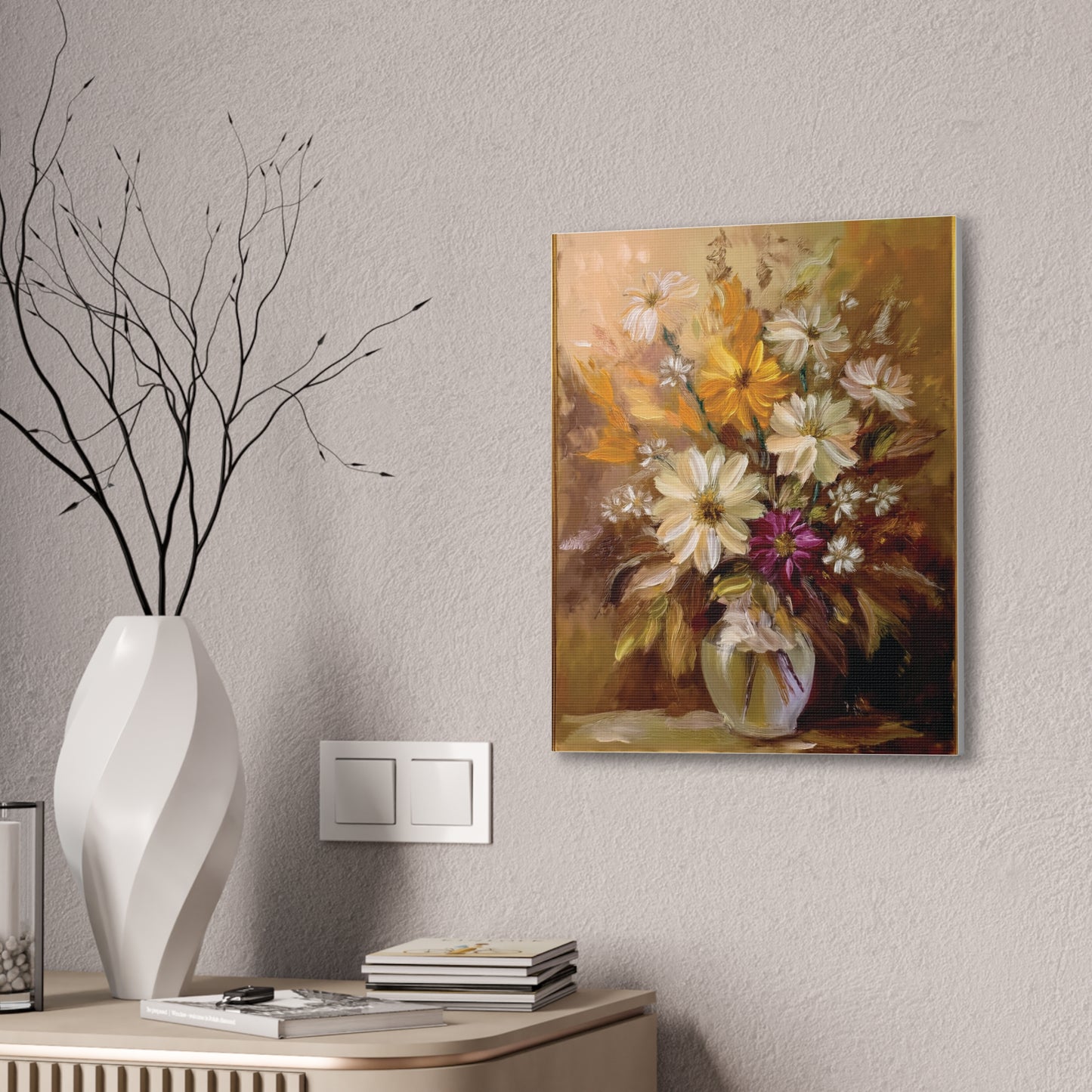 Floral Canvas Art Print, Home Decor, Gallery Wall Art, Mother's Day Gift, Vintage Flower Painting, Elegant Wall Decor