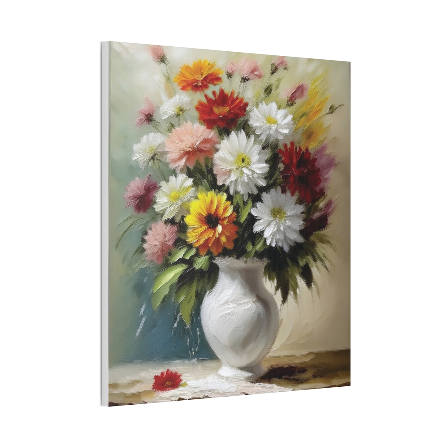 Floral Canvas Art Print, Colorful Flower Wall Decor, Home and Office Decoration, Gift for Flower Lovers or Art Collectors