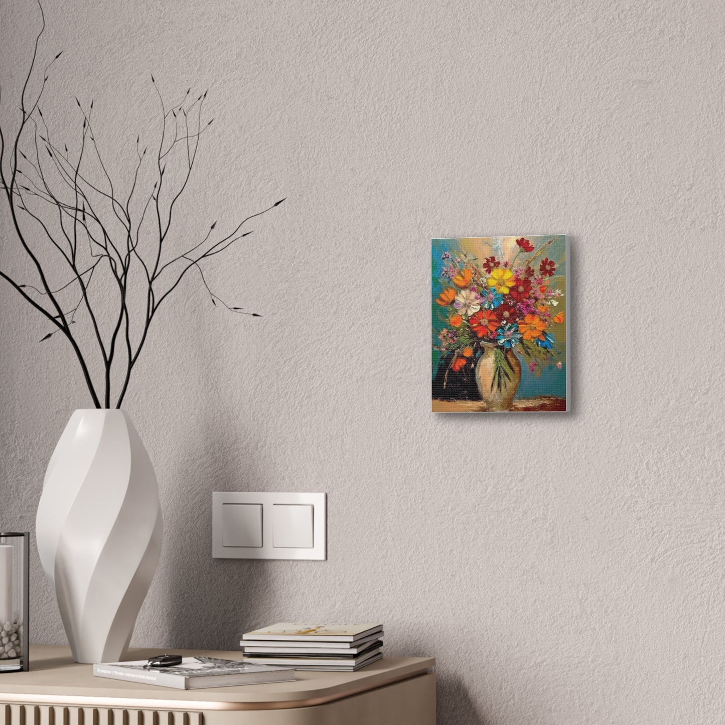 Canvas Wall Art - Colorful Floral Print for Home Decor, Vibrant Nature Artwork, Perfect Gift for Art Lovers, Living Room Accent