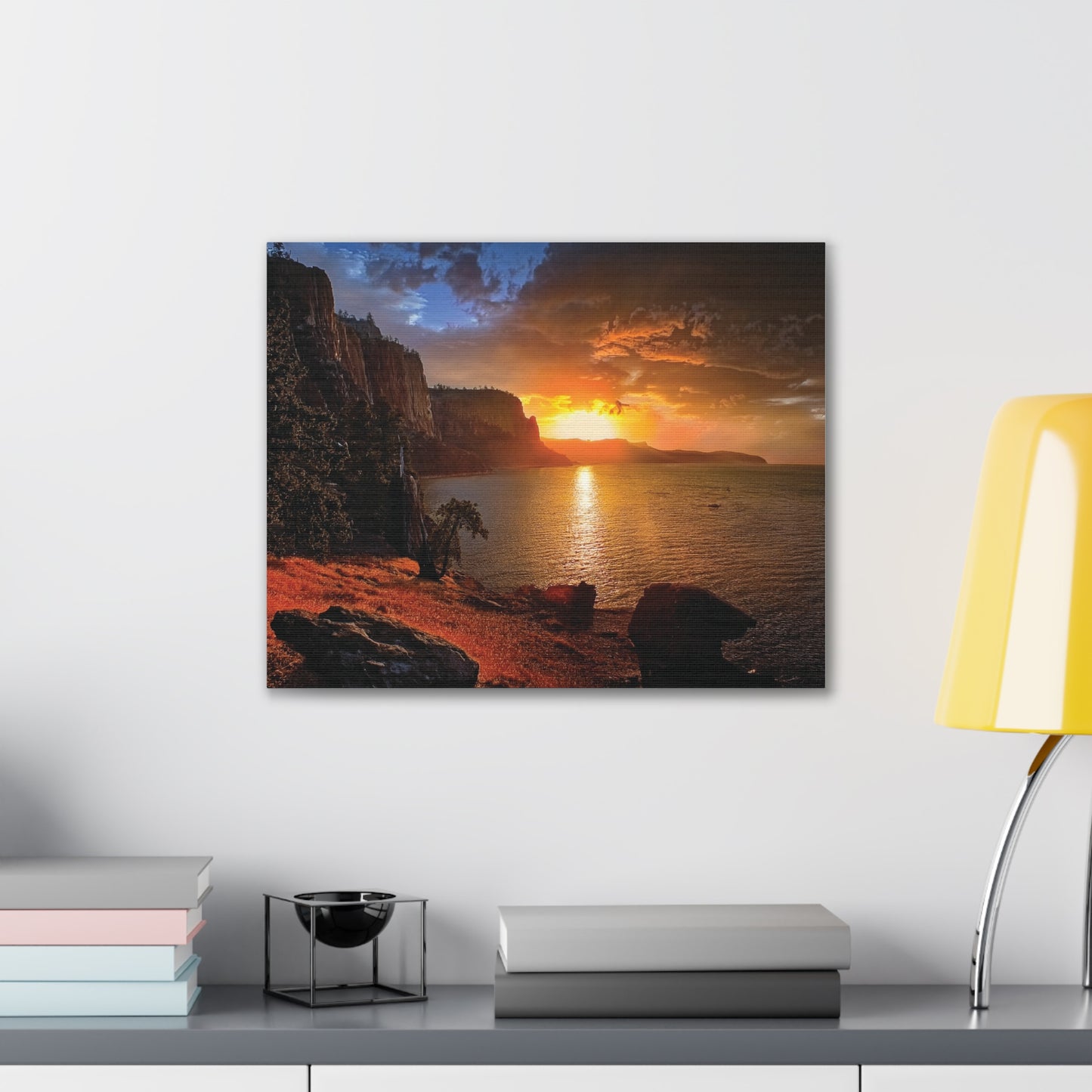 Sunset Canvas Print, Nature Wall Art, Scenic Home Décor, Gift for Nature Lovers, Coastal Landscape Decoration