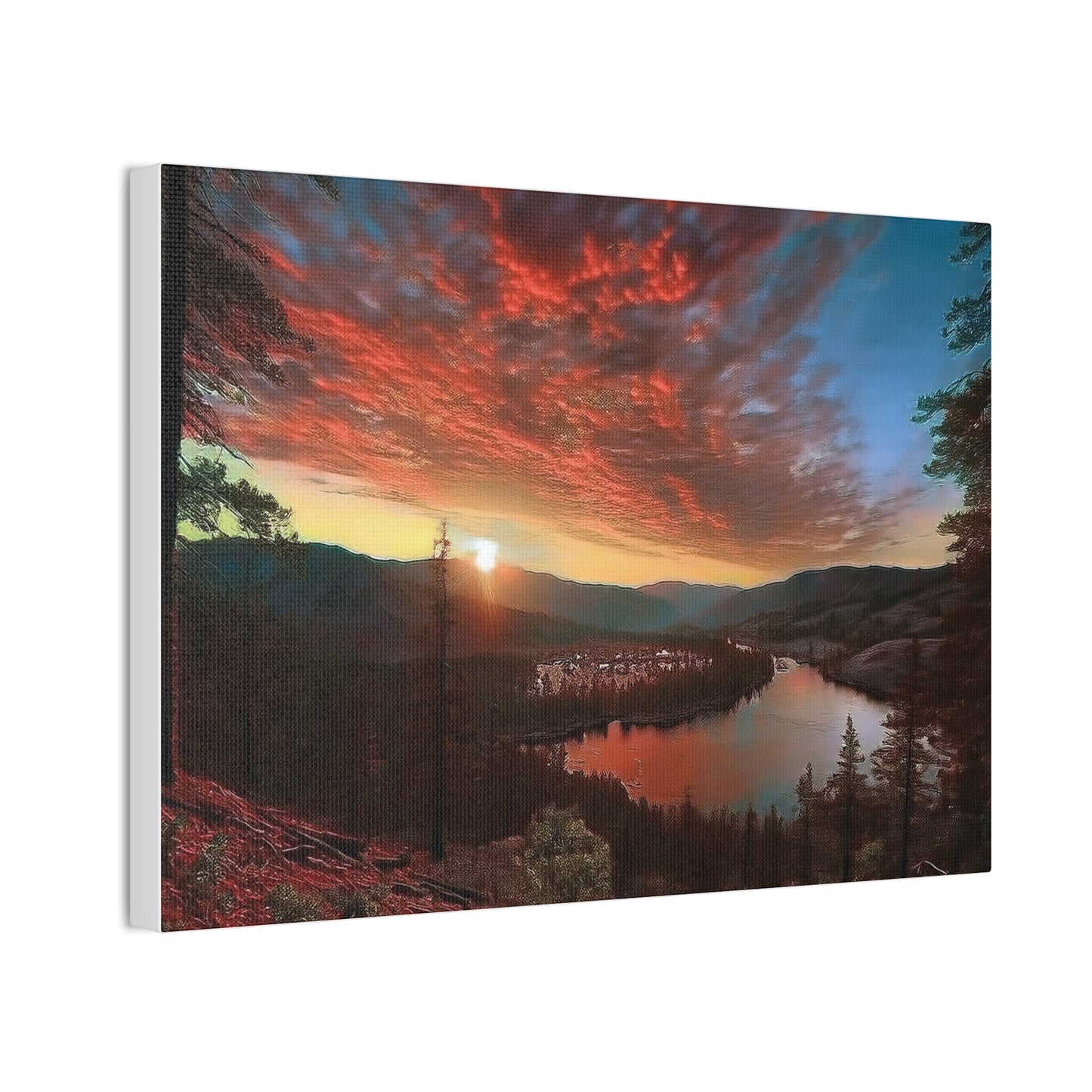 Scenic Canvas Wall Art, Colorful Landscape Print, Nature Decor, Home Wall Hanging, Sunset Photography