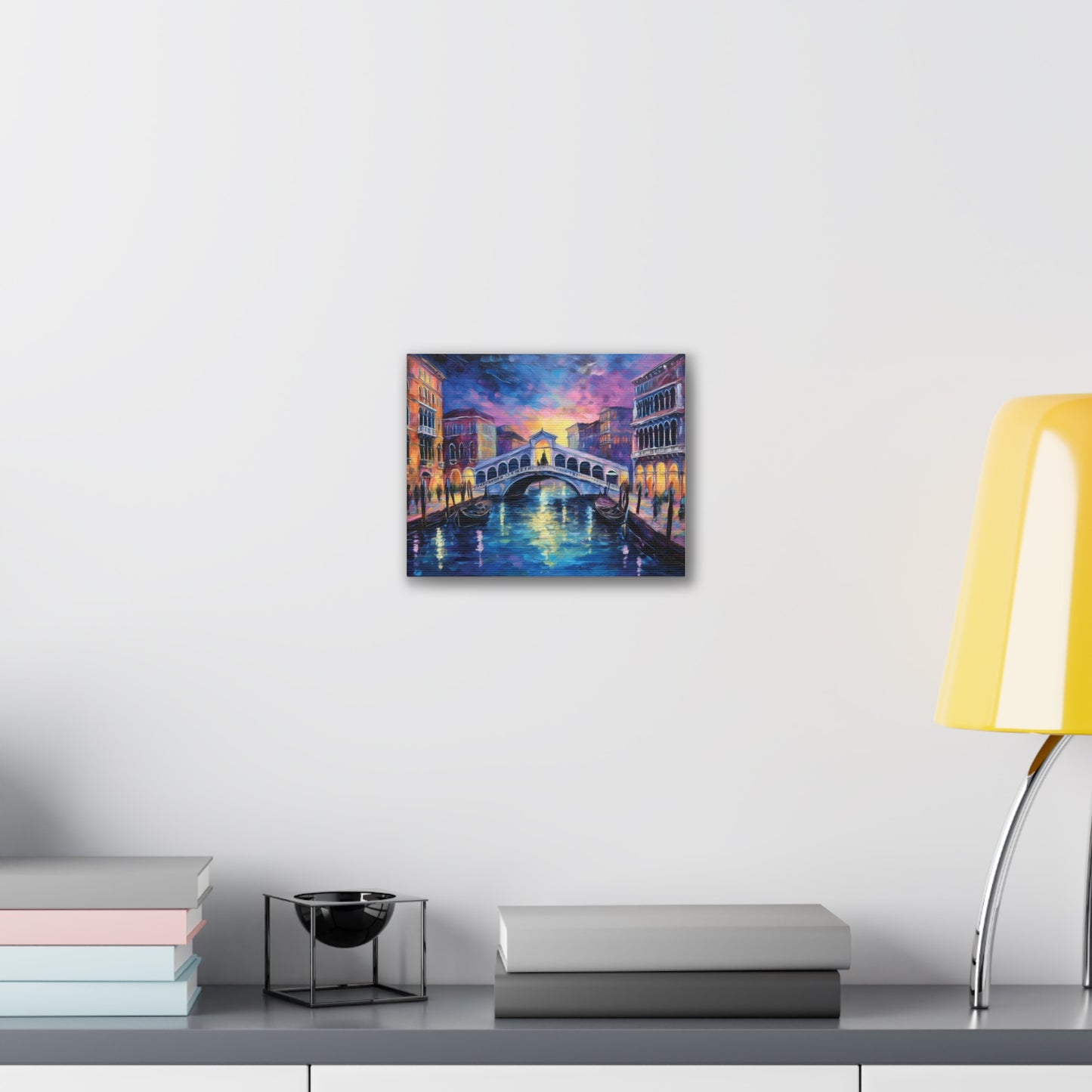 Vibrant Venice Canvas Art, Colorful Bridge Painting, Home Decor, Wall Art, Art for Living Room, Italian Landscape Print