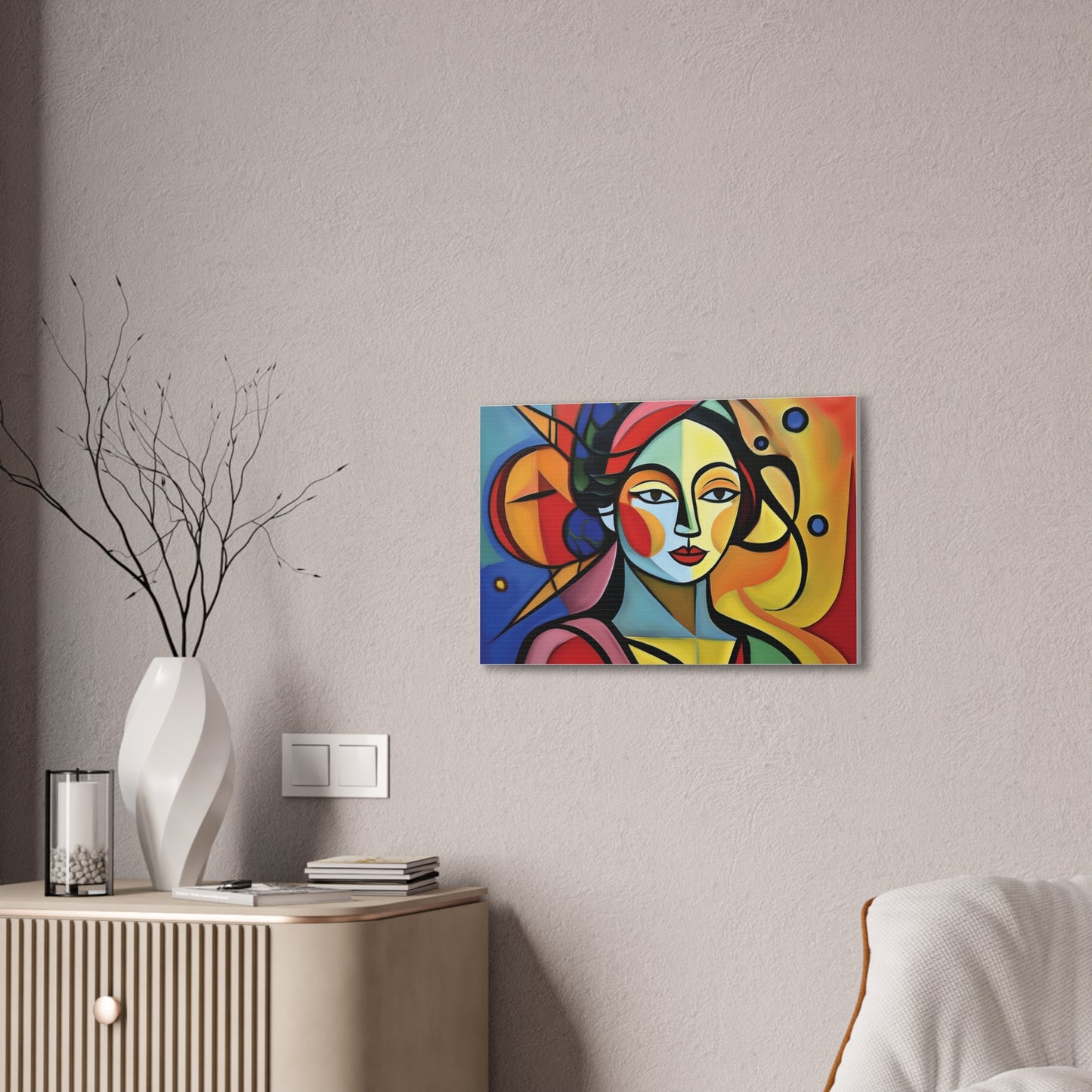 Bold Portrait, Vibrant Abstract Art Canvas Print, Colorful Wall Decor, Unique Gift, Home Aesthetic, Modern Art, Artistic Wall Hanging