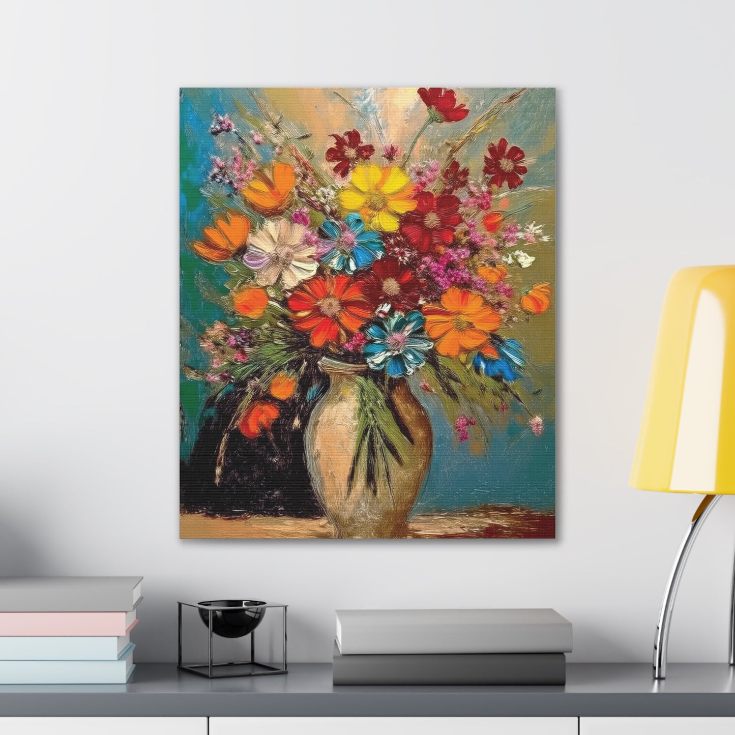 Canvas Wall Art - Colorful Floral Print for Home Decor, Vibrant Nature Artwork, Perfect Gift for Art Lovers, Living Room Accent