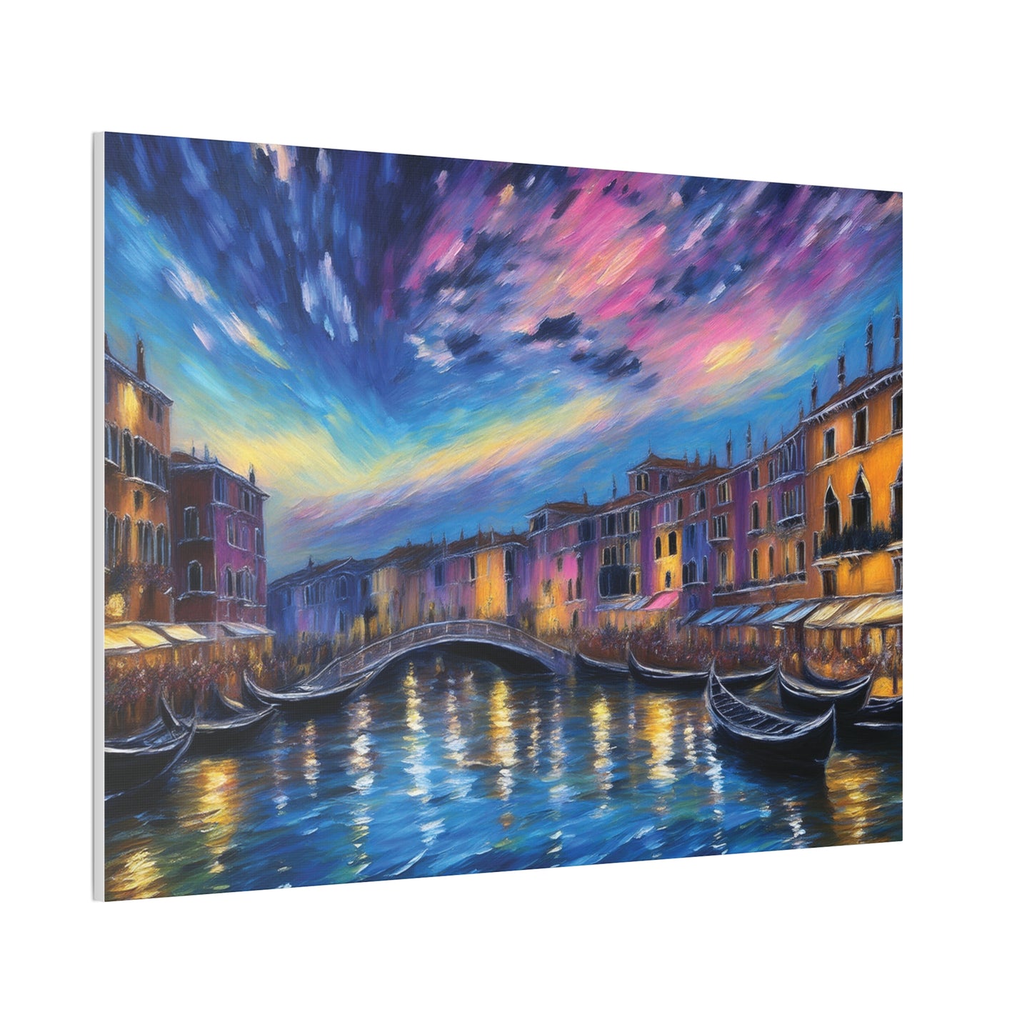 Canvas Wall Art, Serene Venice Scene, Home Decor, Art Gift for Her, Office Wall Decoration, Colorful Landscape Print
