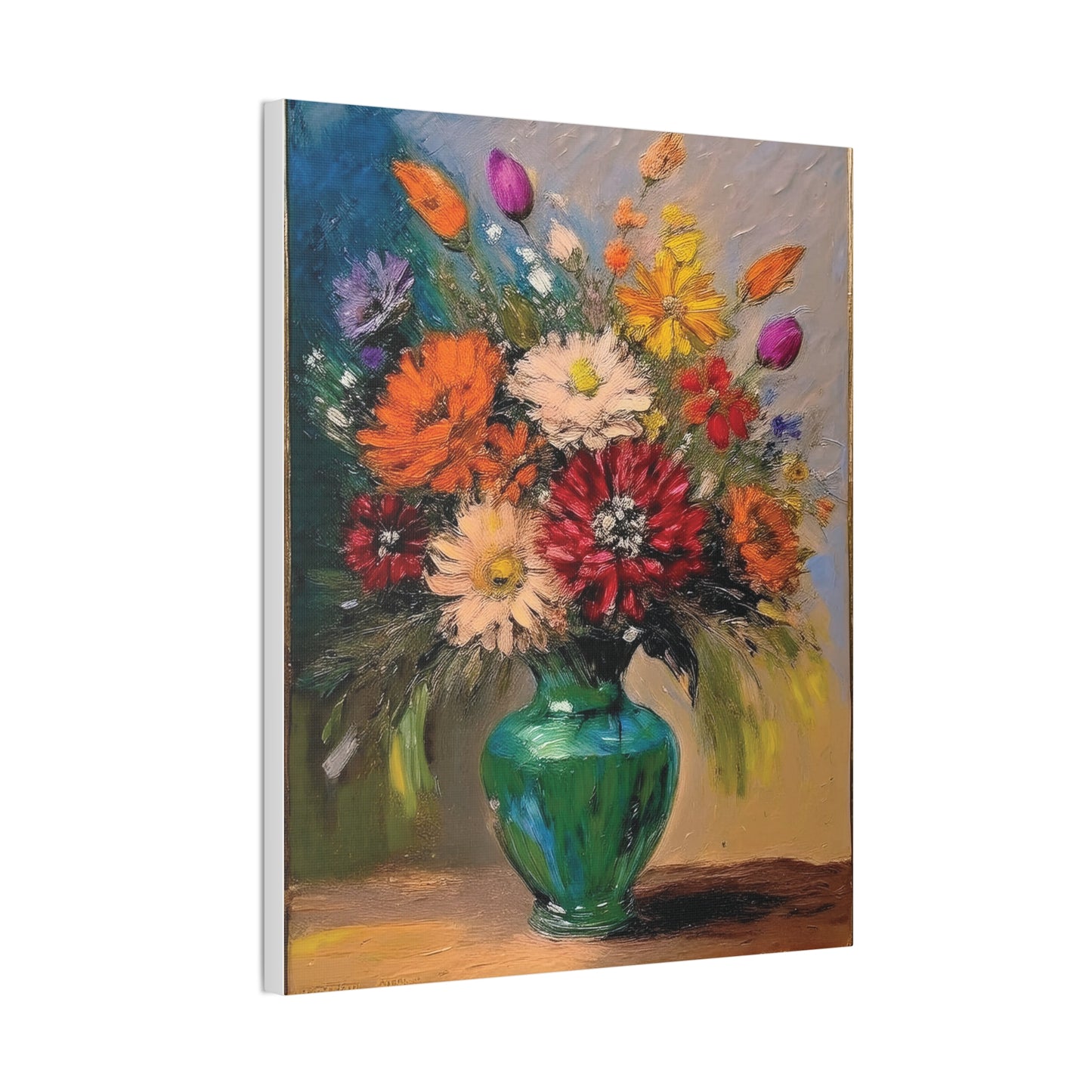 Floral Canvas Art Print, Vibrant Flower Wall Decor, Home Decoration, Gift for Nature Lovers, Colorful Artwork for Celebrations