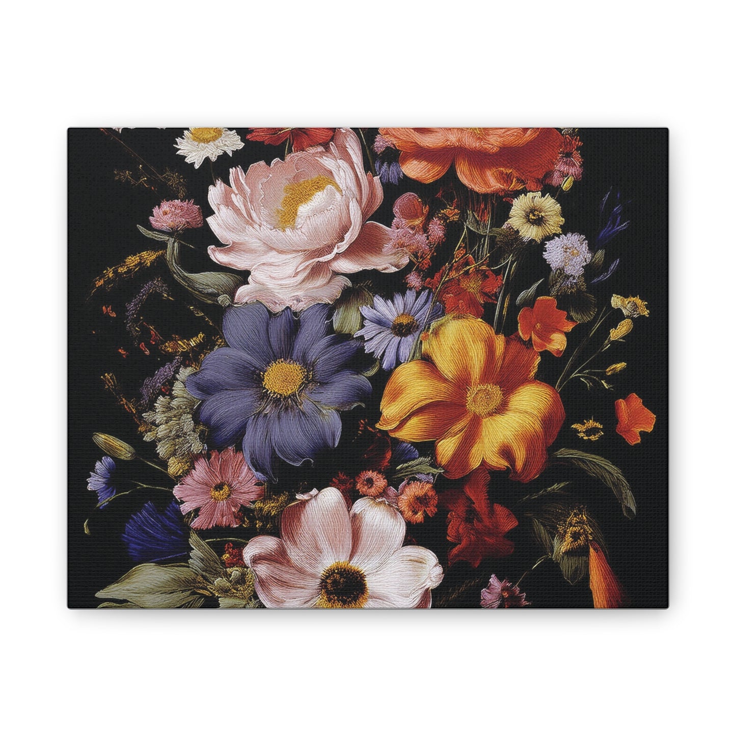 Floral Wall Art Canvas, Botanical Artwork, Home Decor, Gift for Her, Abstract Flower Print, Colorful Flower Canvas