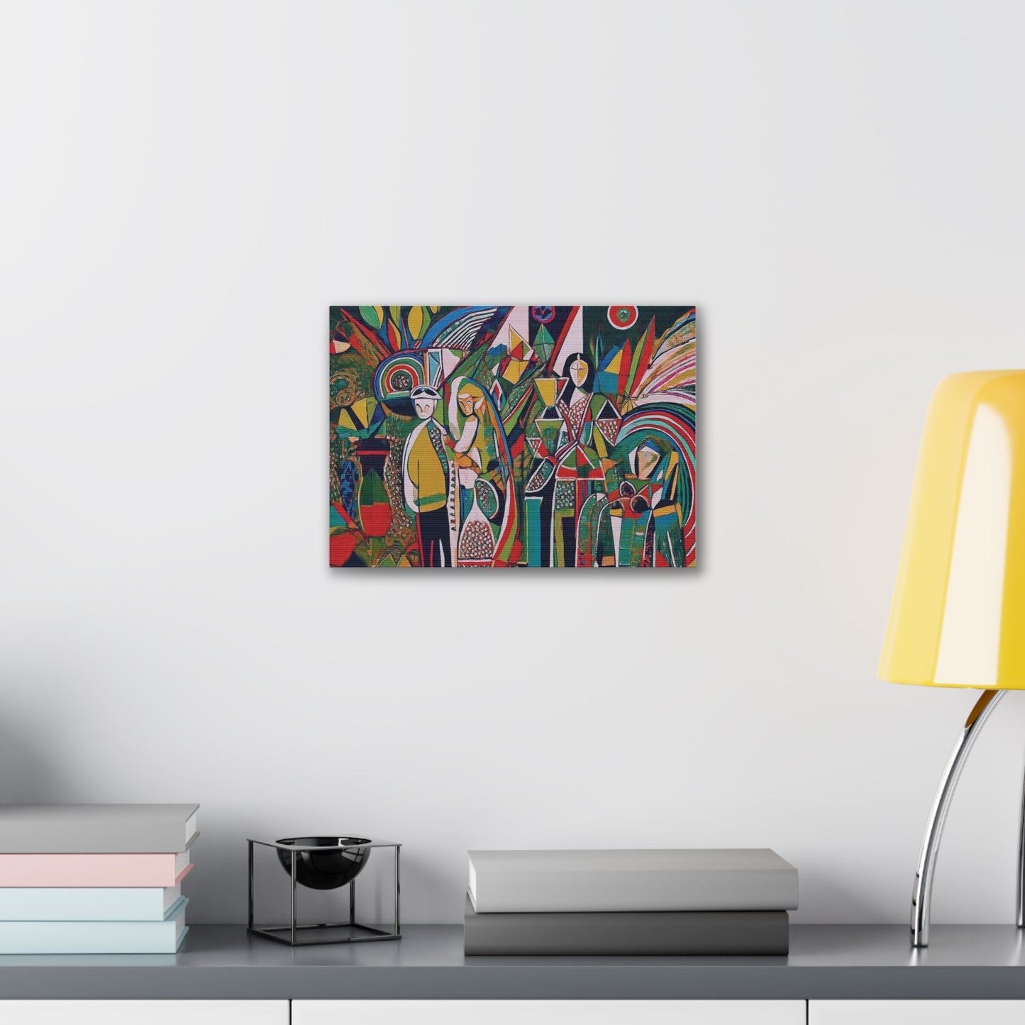 Canvas Print - Colorful Abstract Couple and Lady Standing Away
