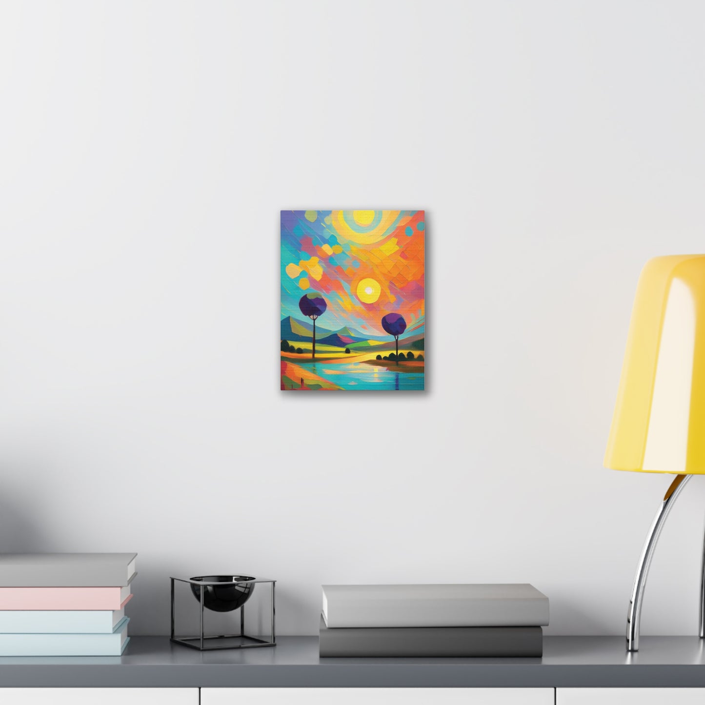 Vibrant Canvas Art Print, Colorful Wall Decor, Abstract Landscape Artwork, Home Decor, Gift for Art Lovers