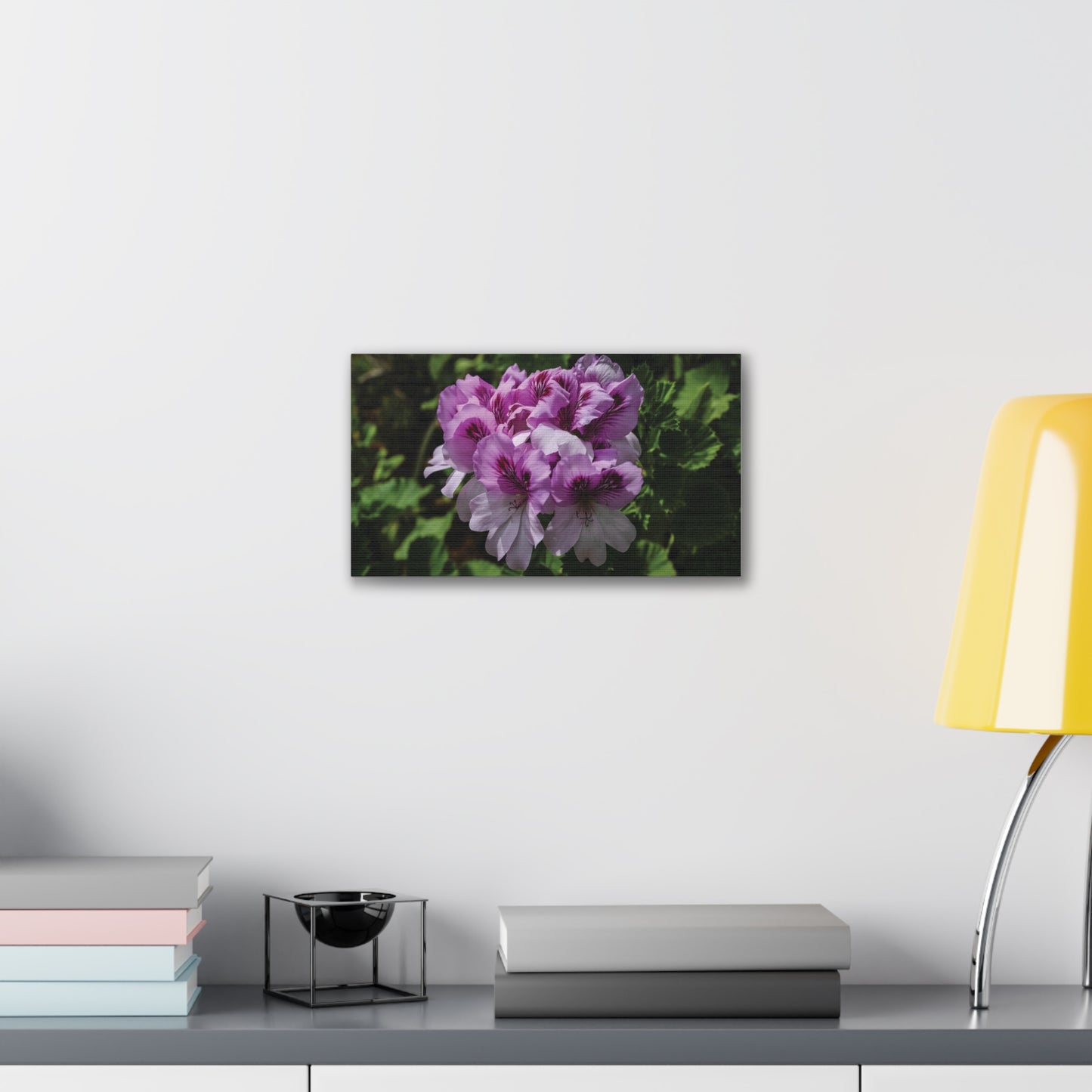 Pink Geranium Floral Canvas Print — Stretched Wall Art