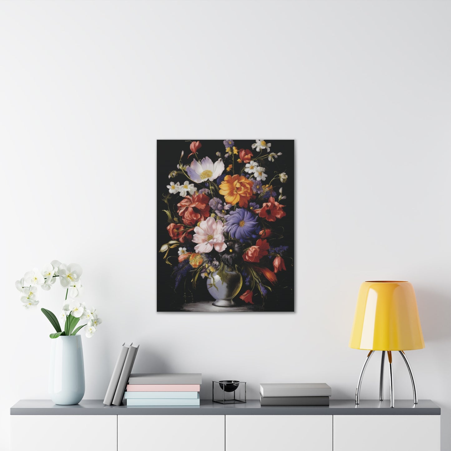 Floral Canvas Art Print, Wall Decor for Home, Vibrant Flower Artwork, Gift for Garden Lovers, Colorful Floral Wall Art, Spring Decoration
