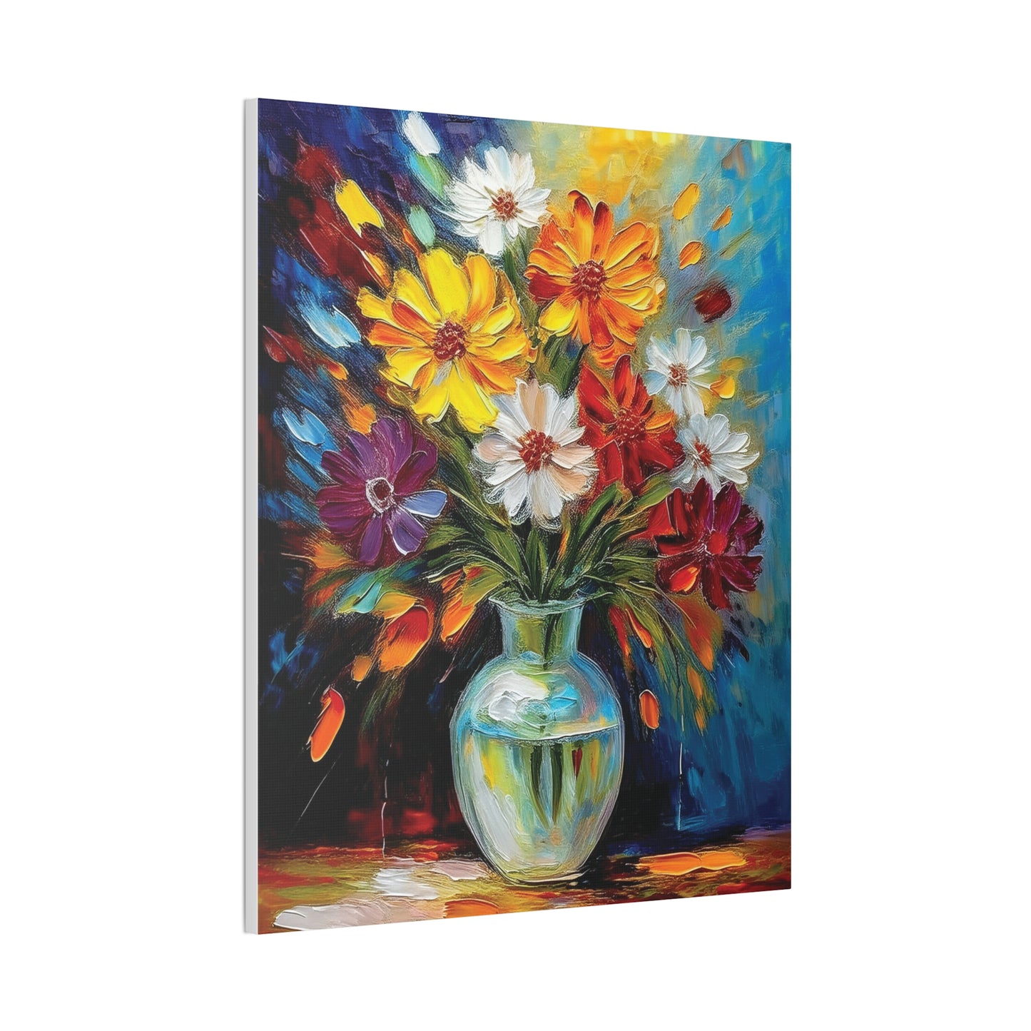 Vibrant Floral Canvas Art, Colorful Home Decor, Flower Wall Art, Bright Room Accent, Unique Gift, Art for All Occasions