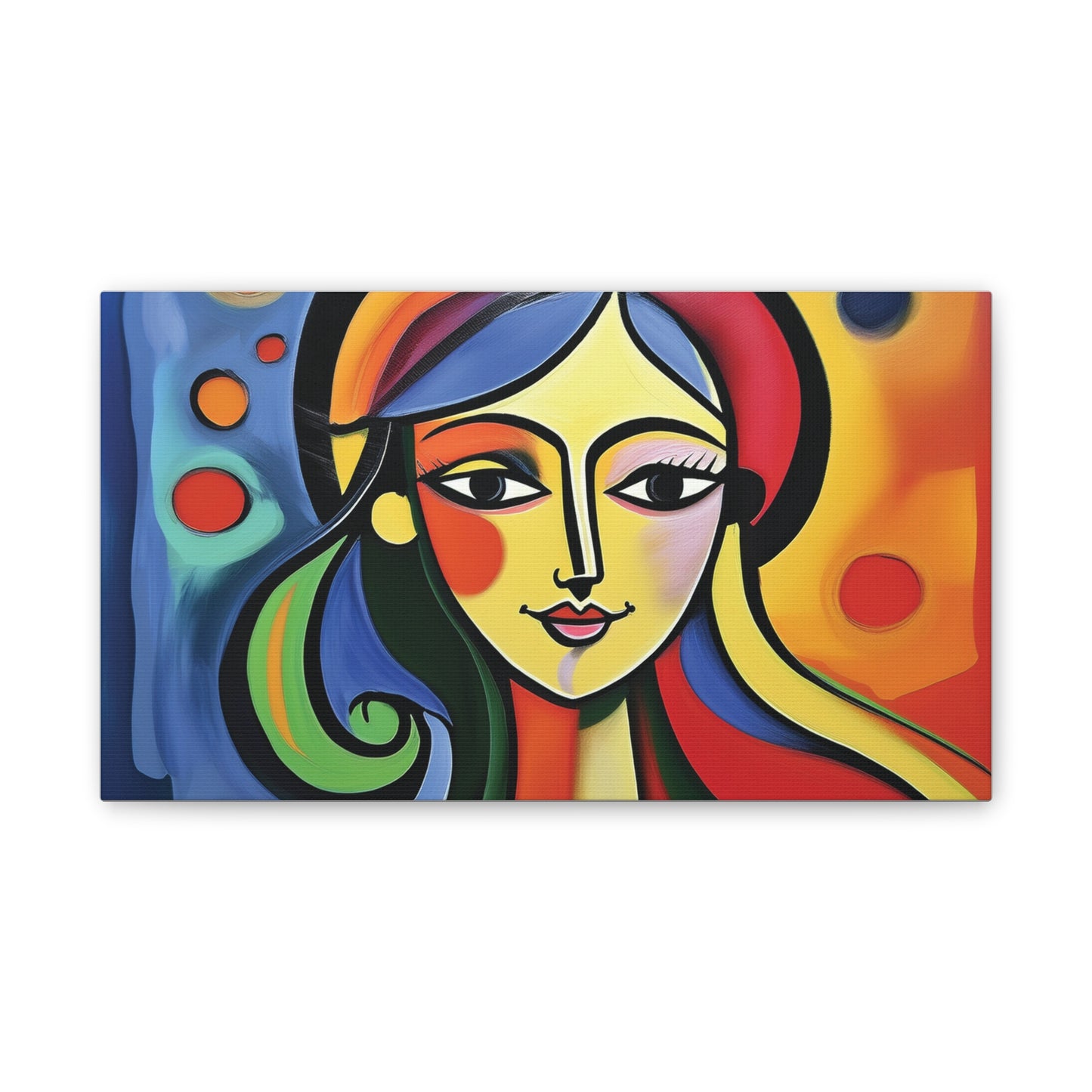 Vibrant Canvas Wall Art, Colorful Abstract Portrait, Modern Home Decor, Unique Gift for Art Lovers, Gallery Wall