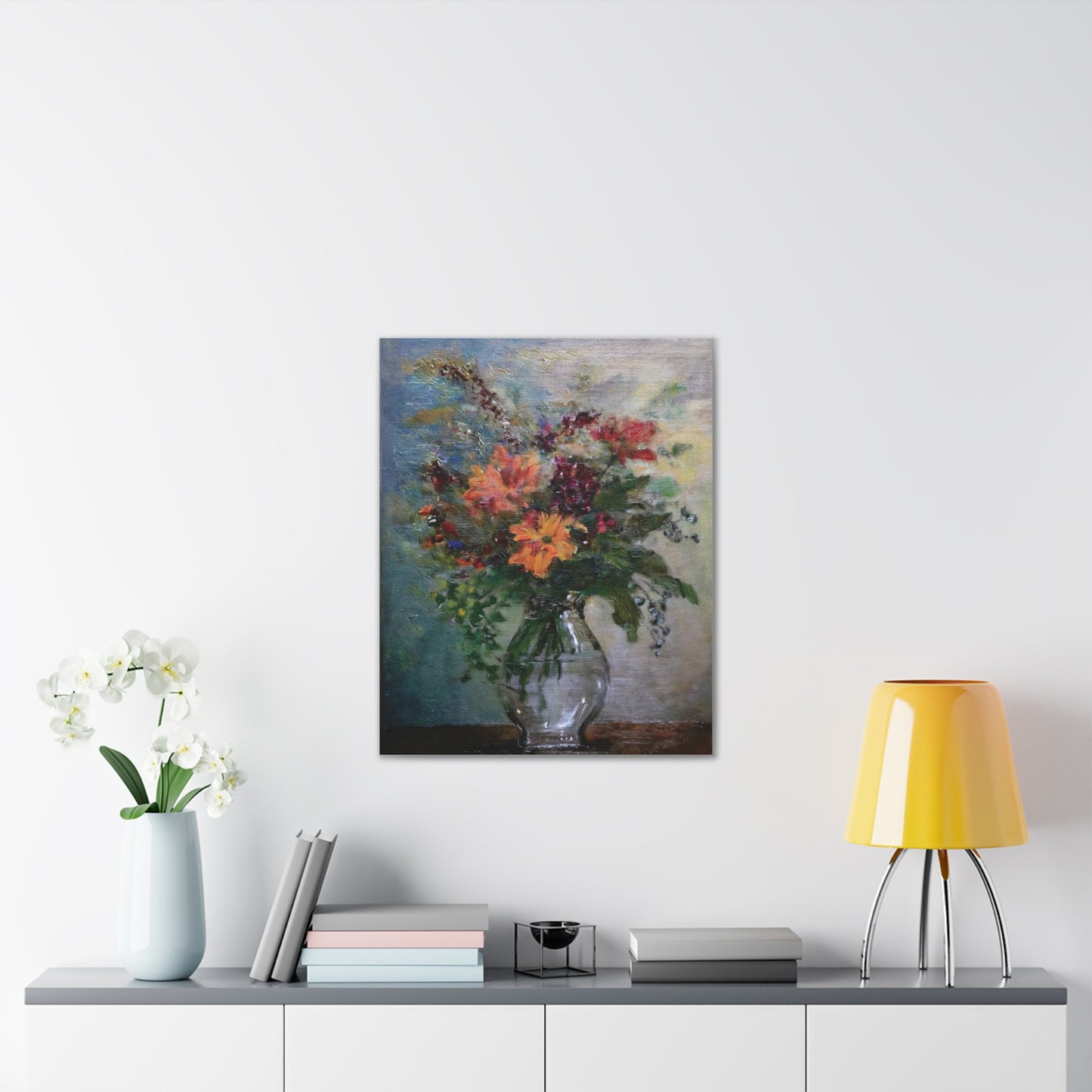 Floral Canvas Wall Art, Vintage Flower Painting, Home Decor, Gift for Her, Living Room Decoration, Art for All Occasions