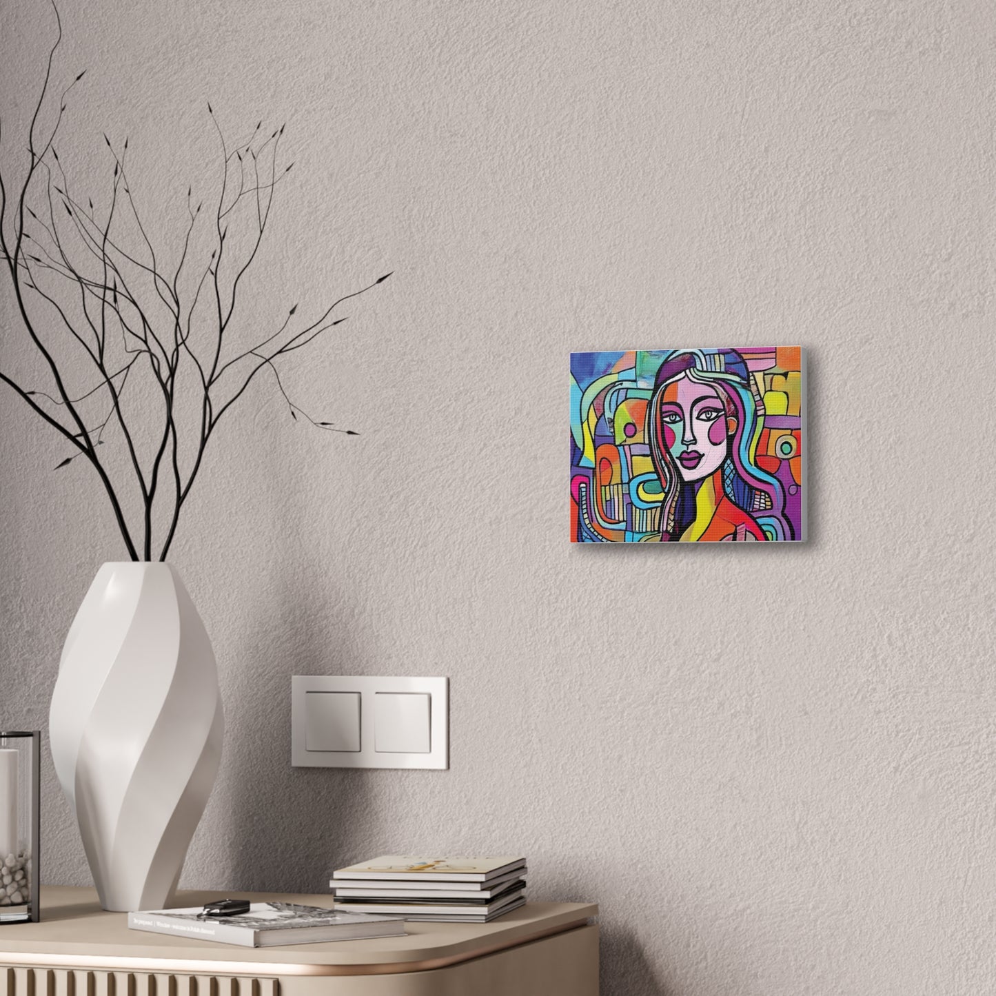 Colorful Canvas Art Print, Abstract Portrait Decor, Wall Art for Home, Colorful Wall Hanging, Gift for Art Lovers