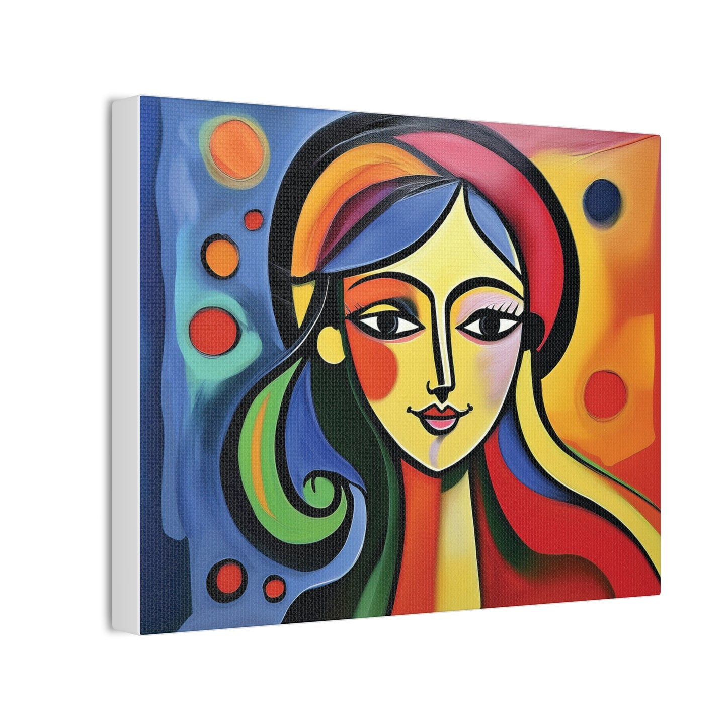 Vibrant Canvas Wall Art, Colorful Abstract Portrait, Modern Home Decor, Unique Gift for Art Lovers, Gallery Wall