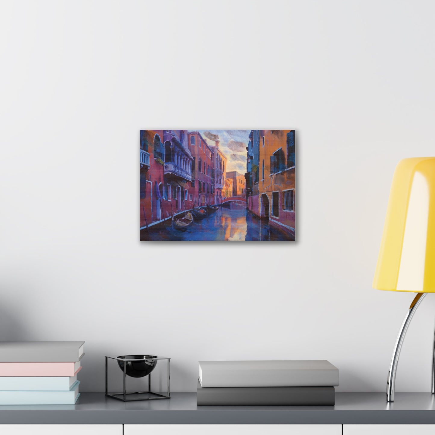Vibrant Canvas Wall Art, Stretched Art Print, Home Decor, Venetian Landscape, Colorful Artwork, Gift for Art Lovers