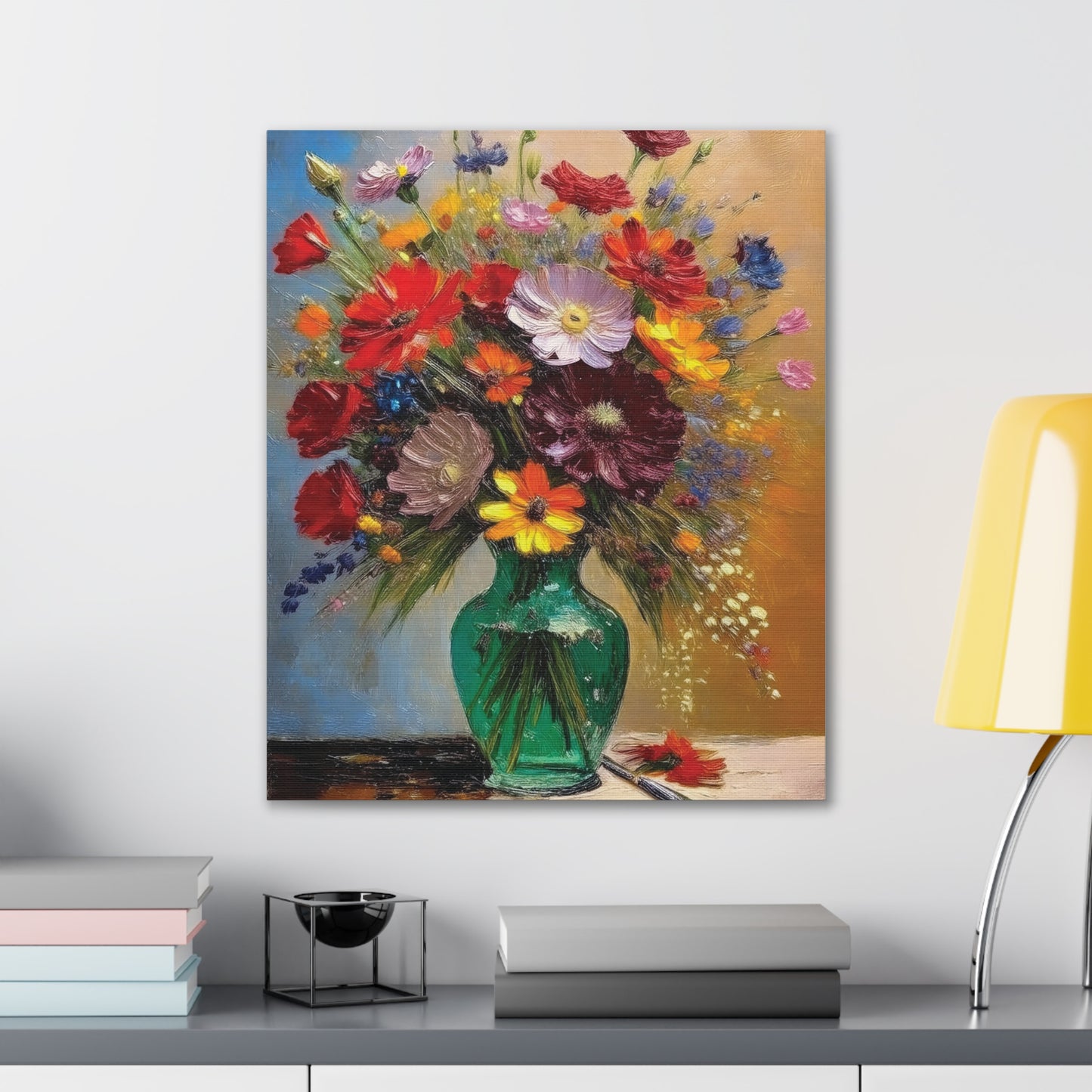 Floral Canvas Art Print, Colorful Flower Wall Decor, Home Interior Design, Gift for Art Lovers, Spring Decor