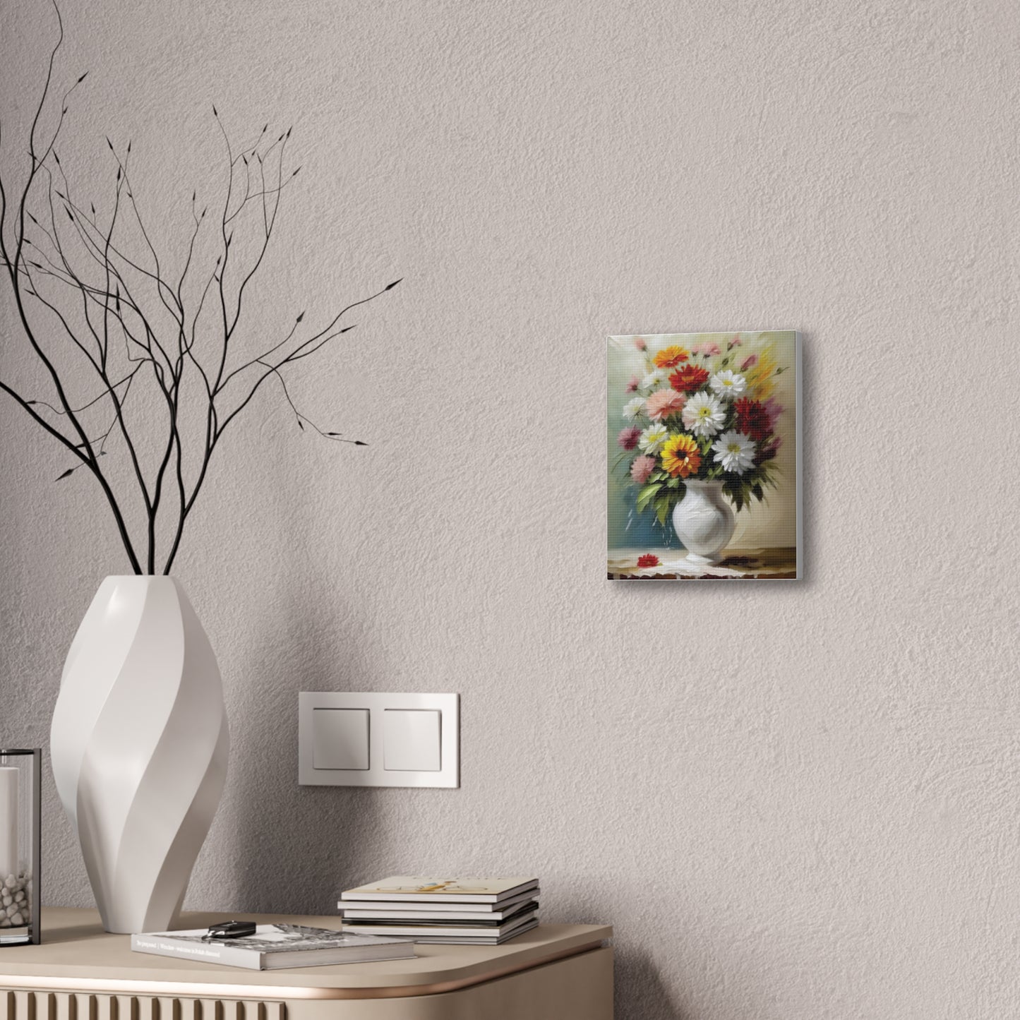 Floral Canvas Art Print, Colorful Flower Wall Decor, Home and Office Decoration, Gift for Flower Lovers or Art Collectors