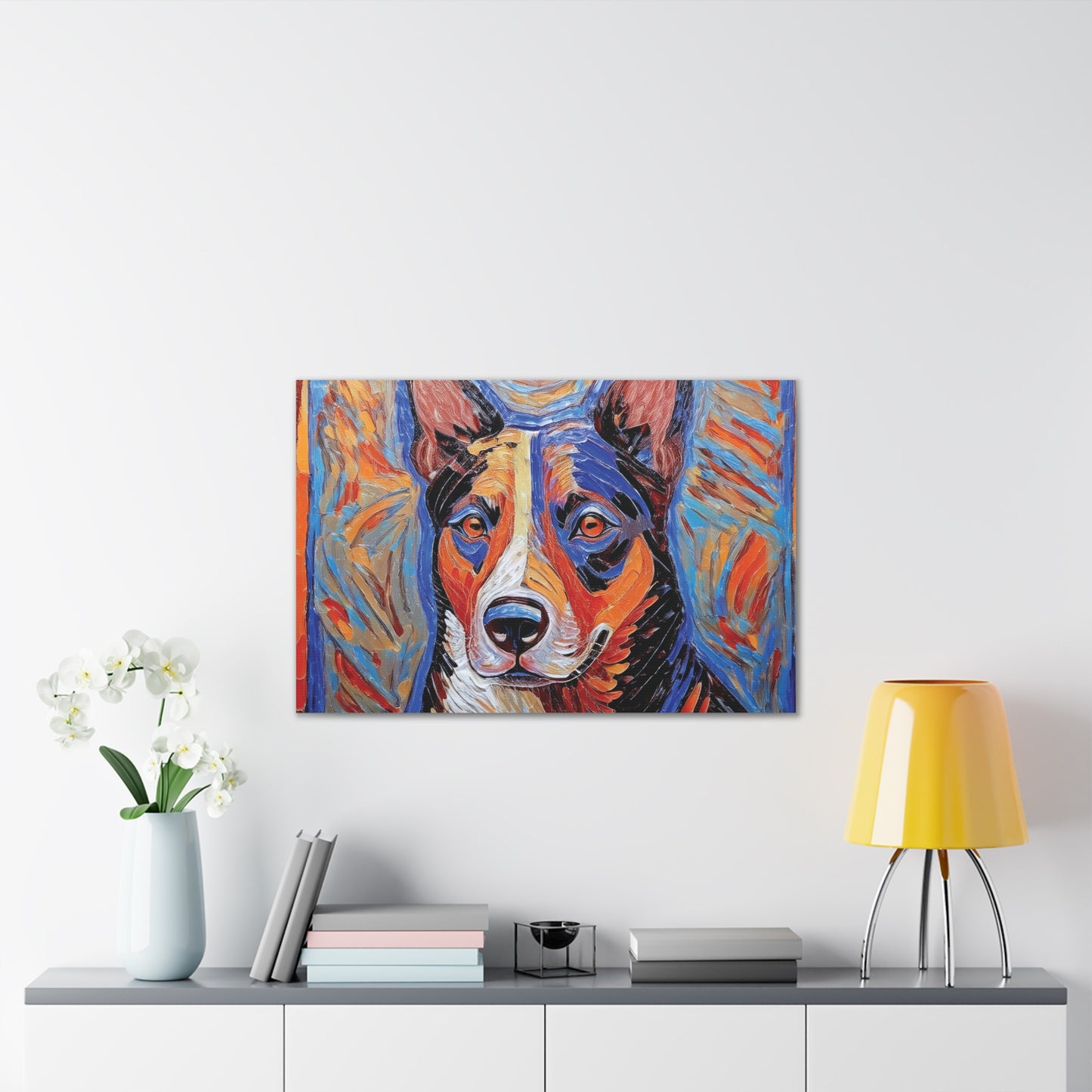 Vibrant Dog Canvas Print, Pet Lover Gift, Colorful Wall Art, Home Decor for Dog Owners, Animal Lover Decor, Unique Gift Idea