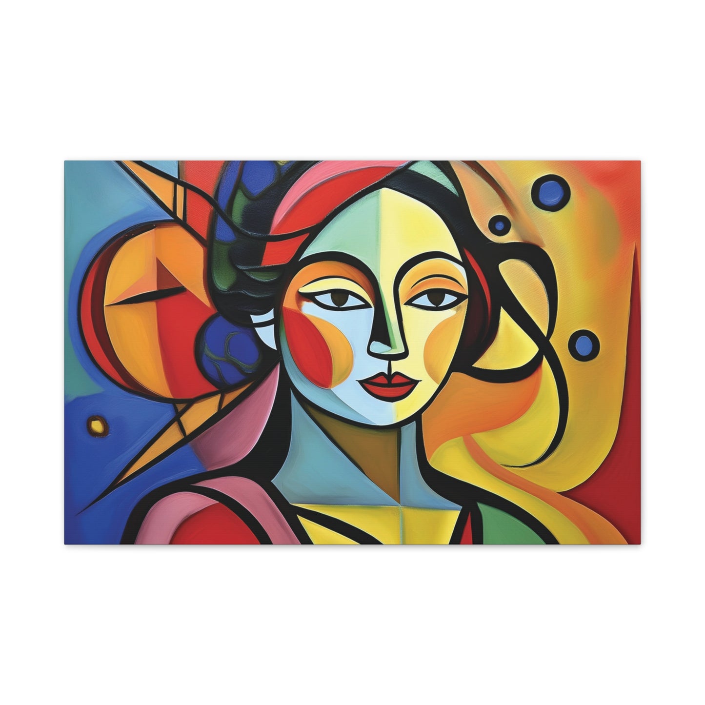 Bold Portrait, Vibrant Abstract Art Canvas Print, Colorful Wall Decor, Unique Gift, Home Aesthetic, Modern Art, Artistic Wall Hanging