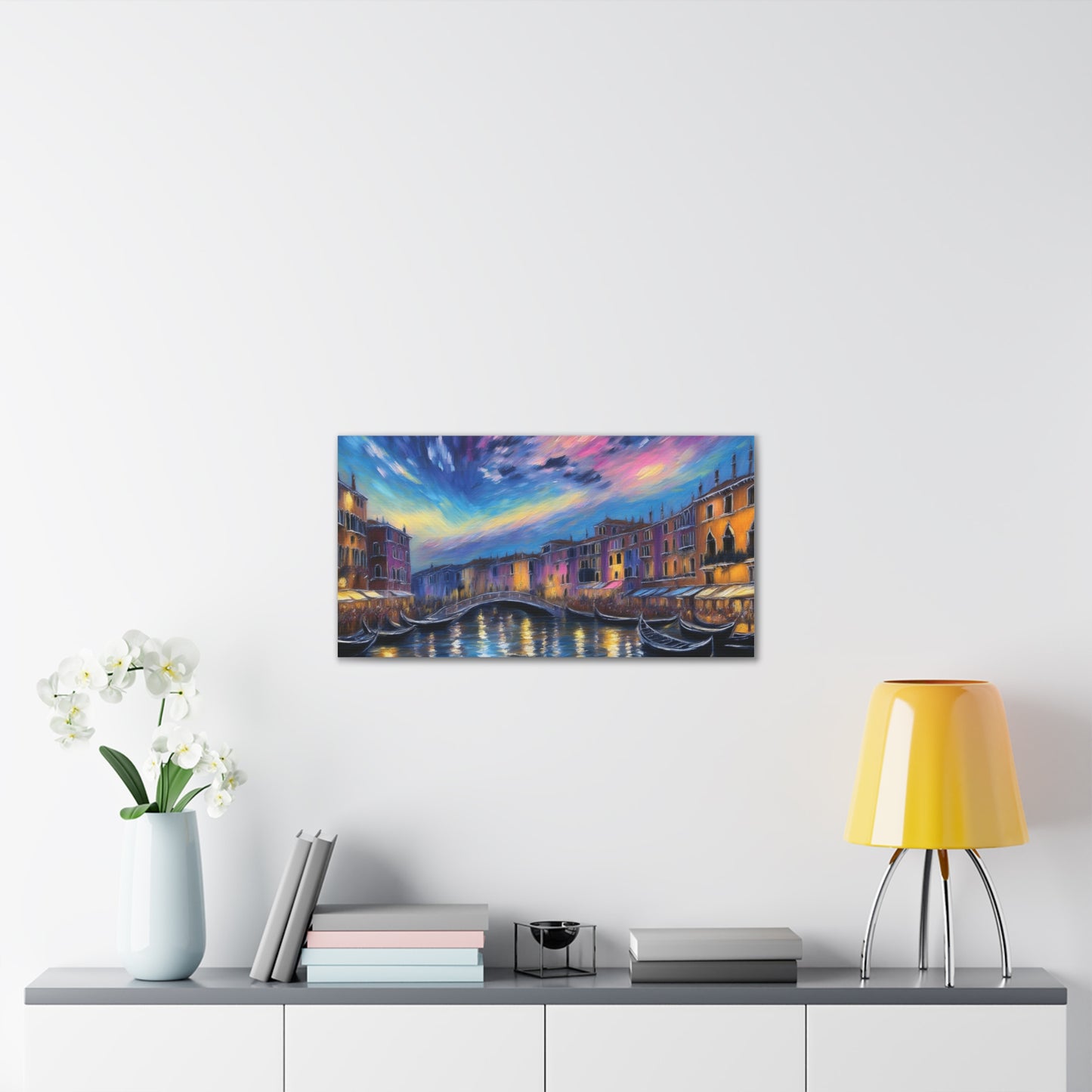 Canvas Wall Art, Serene Venice Scene, Home Decor, Art Gift for Her, Office Wall Decoration, Colorful Landscape Print