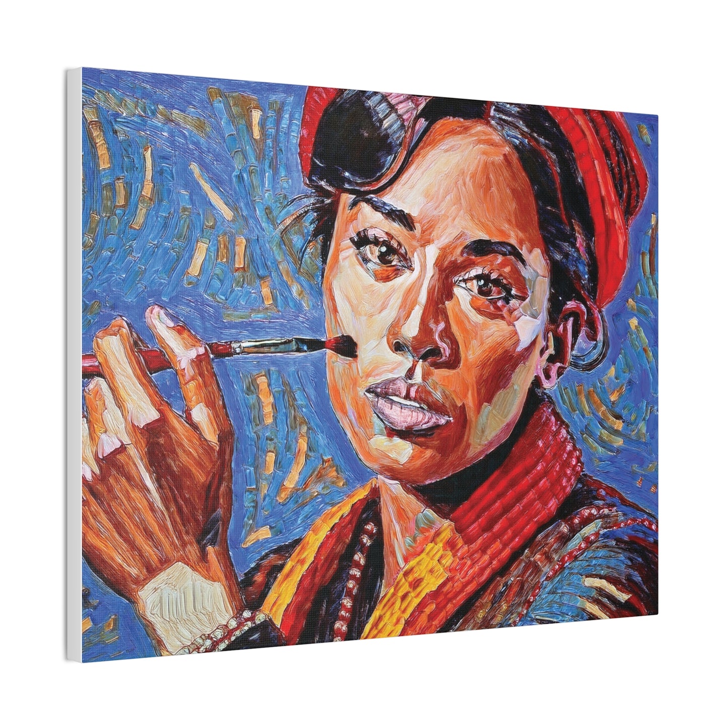 Artistic Canvas Print, Colorful Portrait, Home Decor, Gift for Art Lovers, Wall Art, Unique Artwork