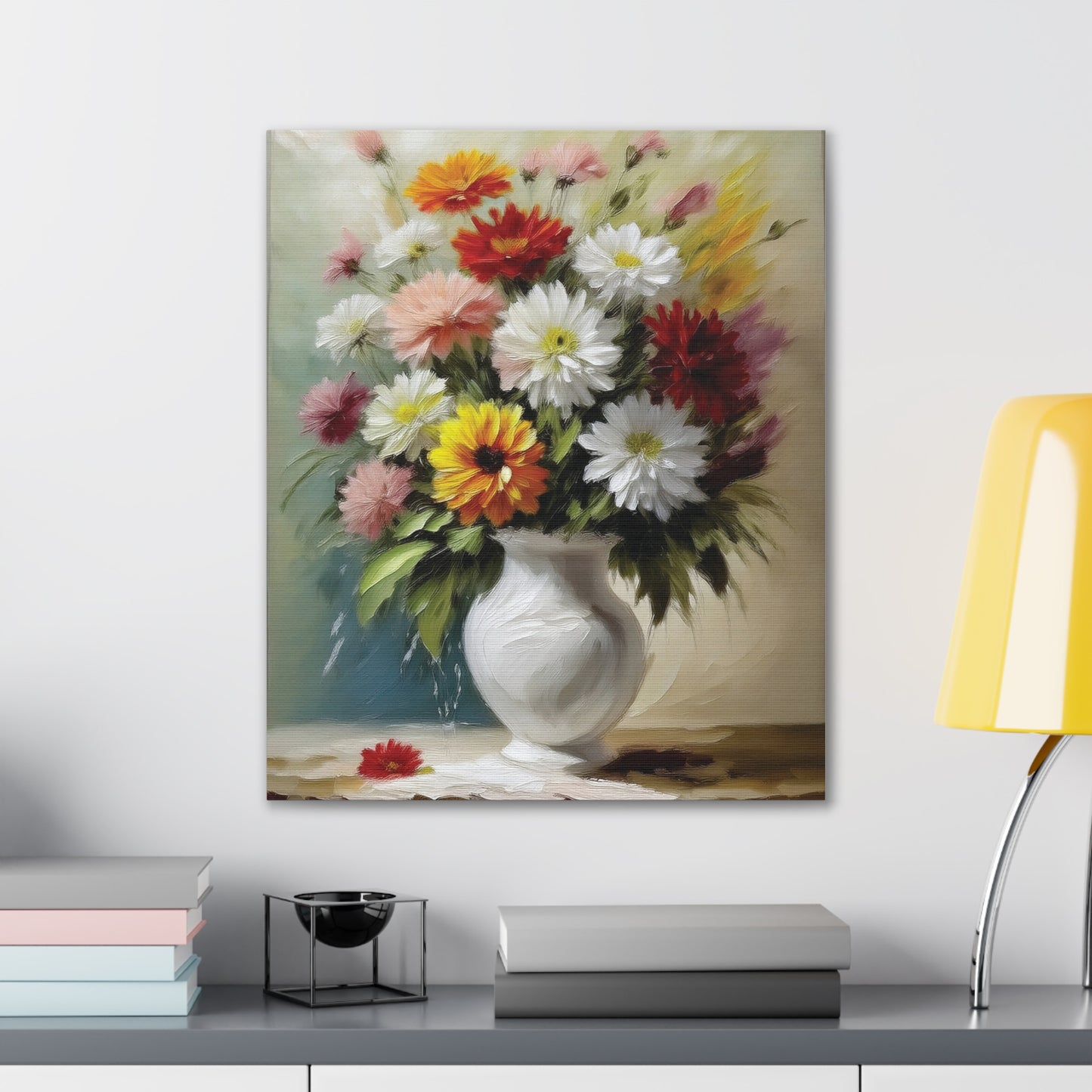 Floral Canvas Art Print, Colorful Flower Wall Decor, Home and Office Decoration, Gift for Flower Lovers or Art Collectors