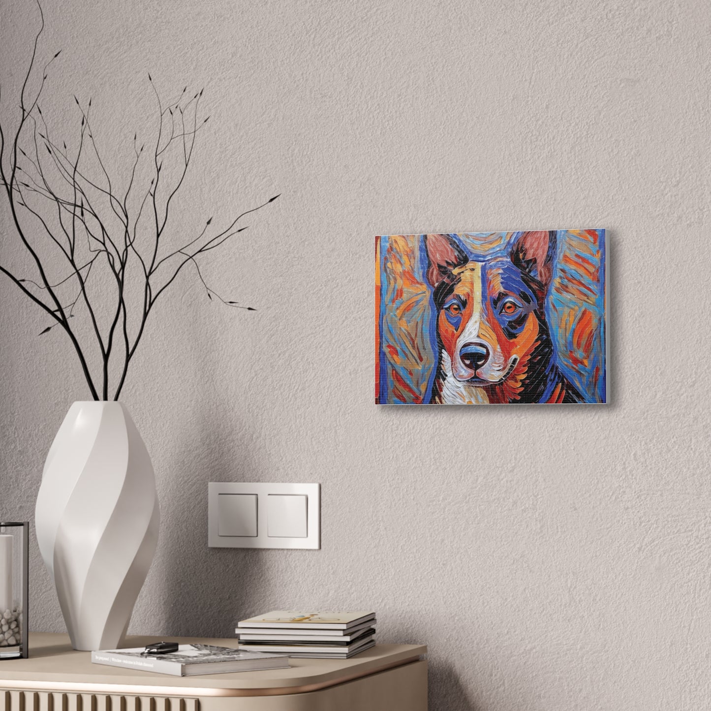 Vibrant Dog Canvas Print, Pet Lover Gift, Colorful Wall Art, Home Decor for Dog Owners, Animal Lover Decor, Unique Gift Idea