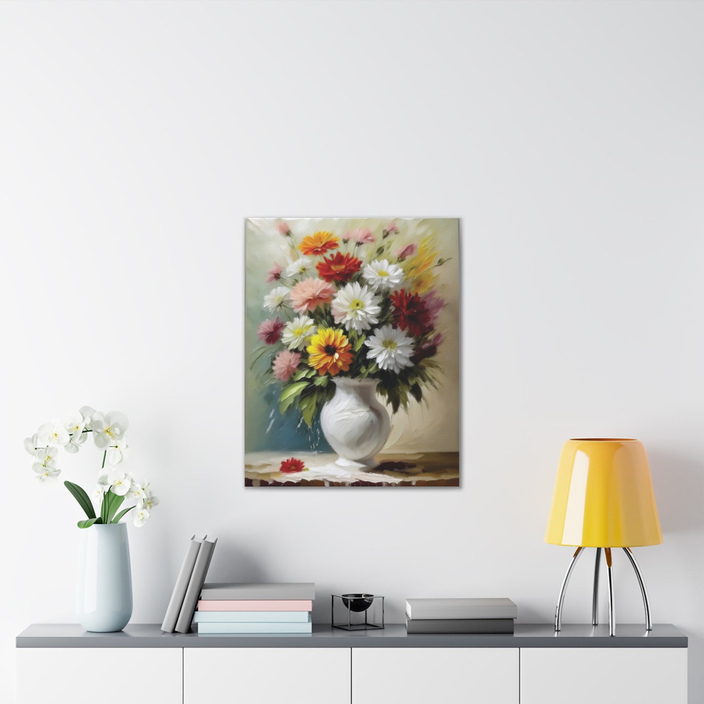 Floral Canvas Art Print, Colorful Flower Wall Decor, Home and Office Decoration, Gift for Flower Lovers or Art Collectors