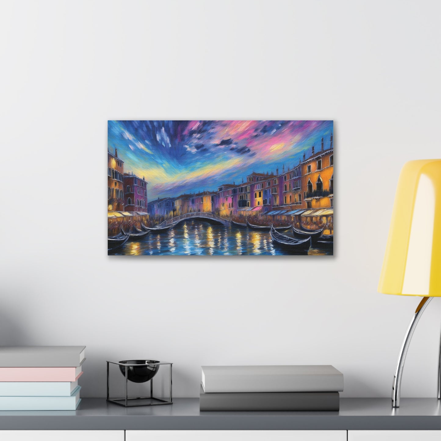 Canvas Wall Art, Serene Venice Scene, Home Decor, Art Gift for Her, Office Wall Decoration, Colorful Landscape Print