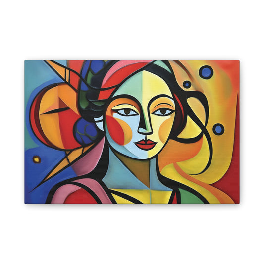 Bold Portrait, Vibrant Abstract Art Canvas Print, Colorful Wall Decor, Unique Gift, Home Aesthetic, Modern Art, Artistic Wall Hanging