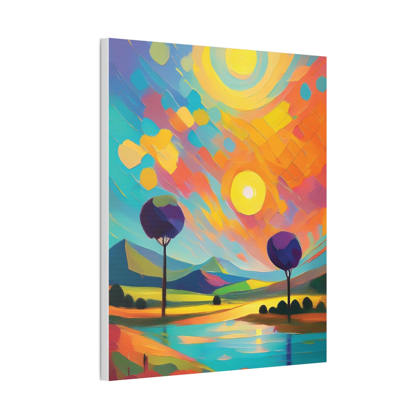 Vibrant Canvas Art Print, Colorful Wall Decor, Abstract Landscape Artwork, Home Decor, Gift for Art Lovers