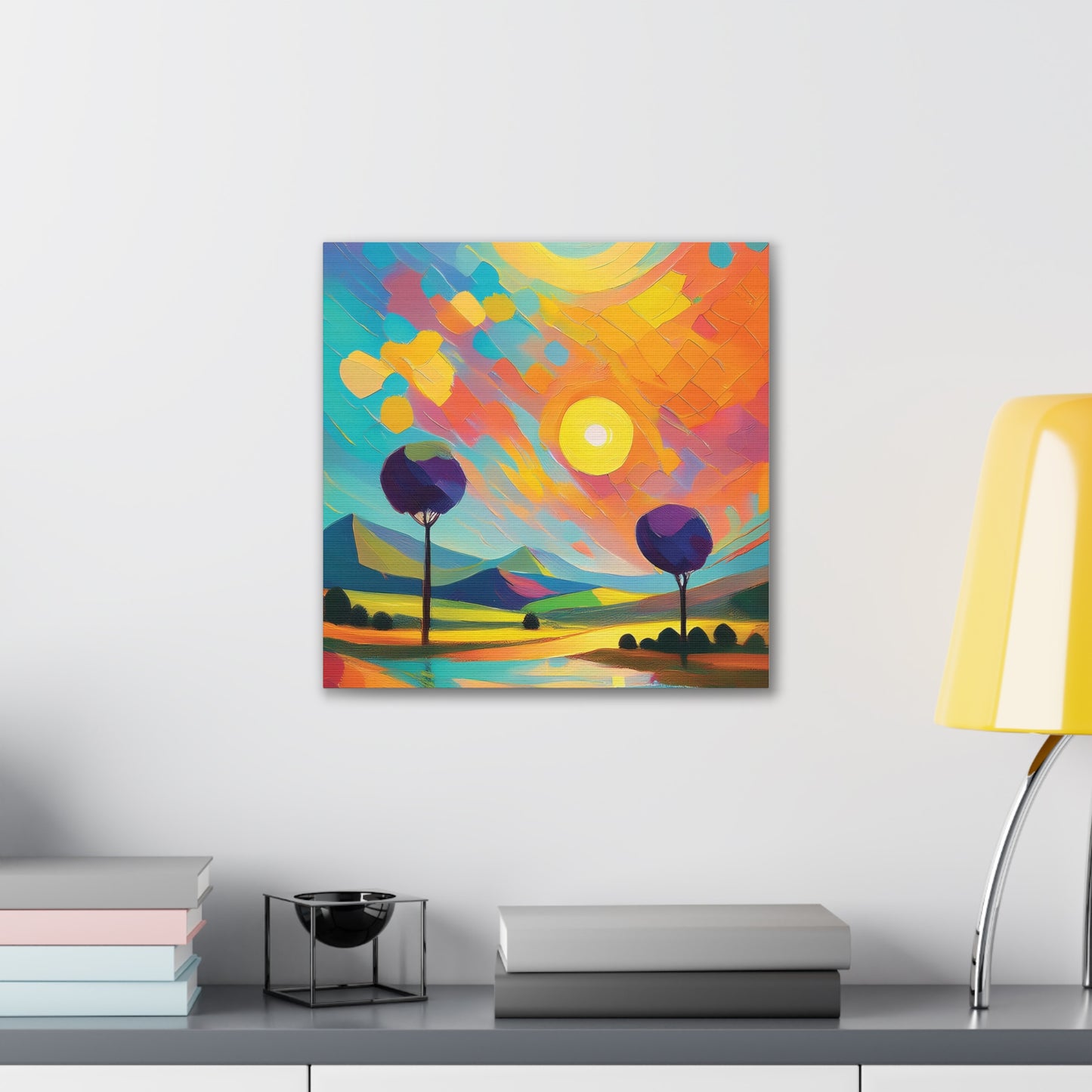 Vibrant Canvas Art Print, Colorful Wall Decor, Abstract Landscape Artwork, Home Decor, Gift for Art Lovers