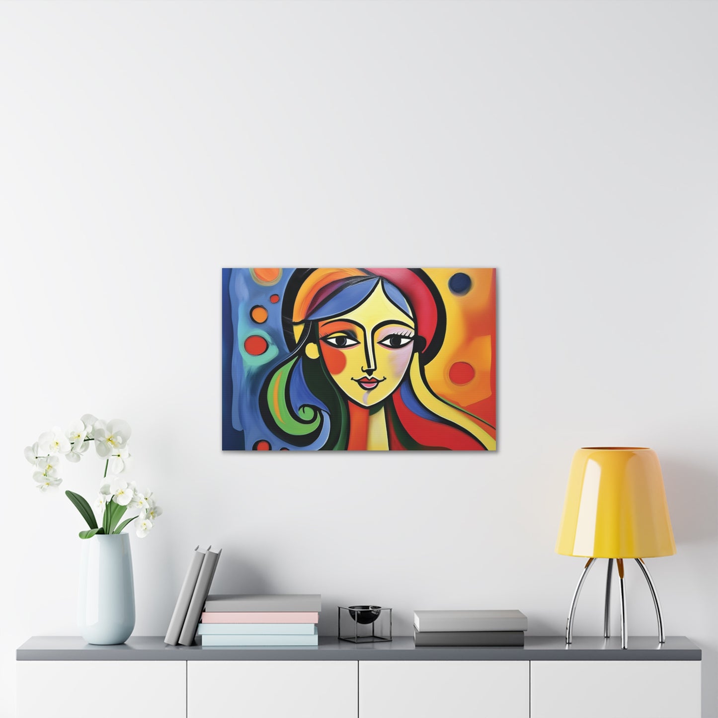 Vibrant Canvas Wall Art, Colorful Abstract Portrait, Modern Home Decor, Unique Gift for Art Lovers, Gallery Wall