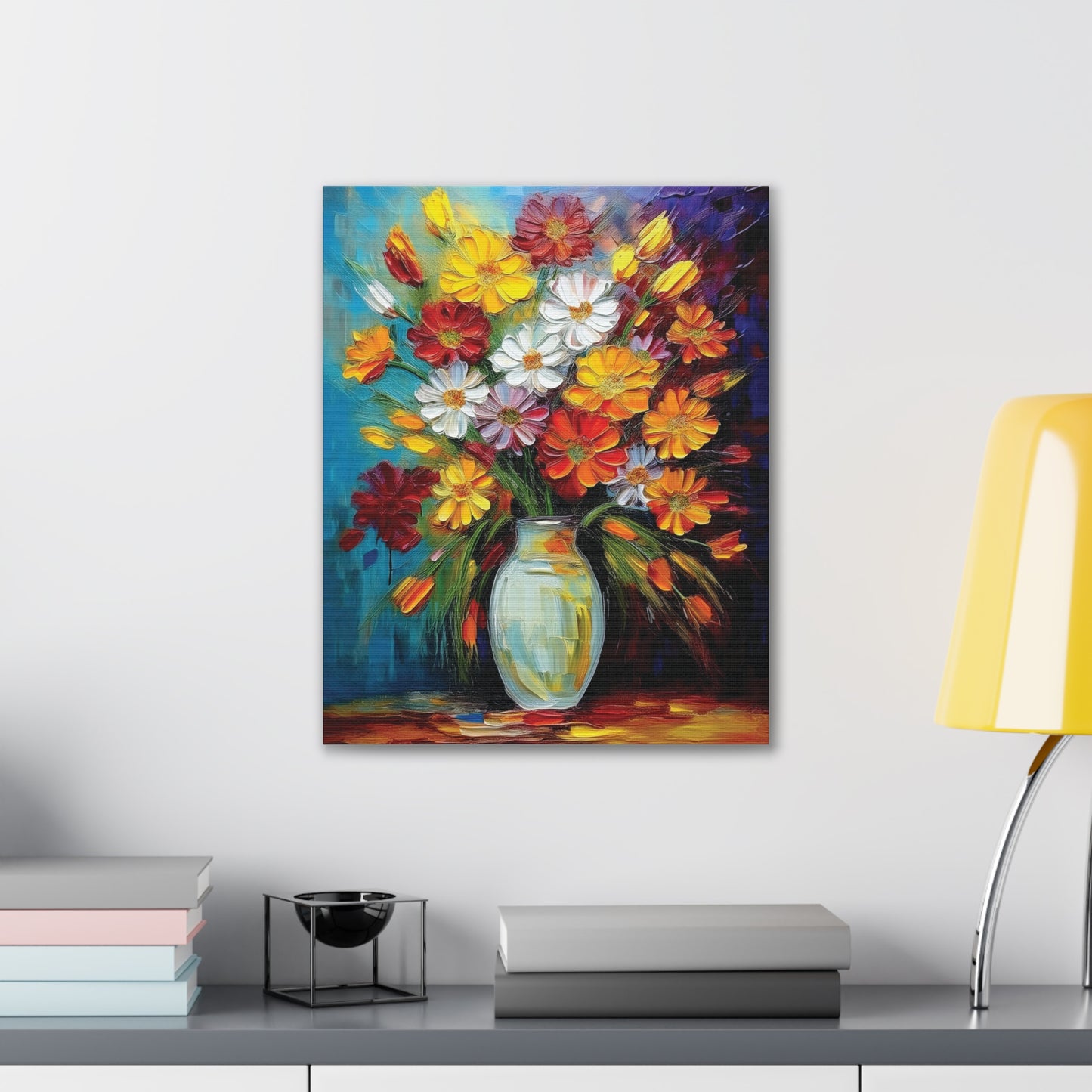 Vibrant Floral Canvas Art | Colorful Flower Wall Decor, Home Gift, Art Print, Spring Decor, Gift for Her, Botanical Artwork