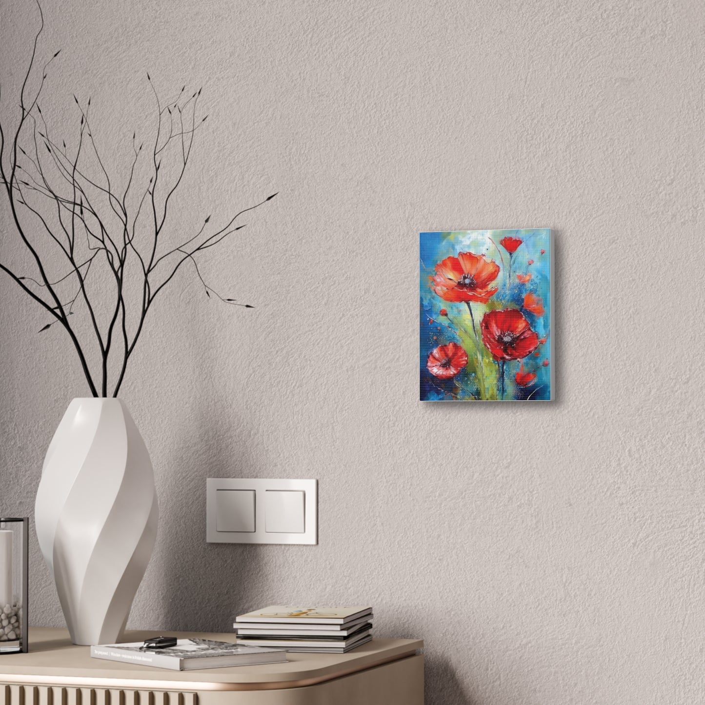 Vibrant Floral Canvas Art Print, Colorful Flower Wall Decor, Home Decor, Gift for Nature Lovers, Poppy Artwork, Vibrant Wall Art