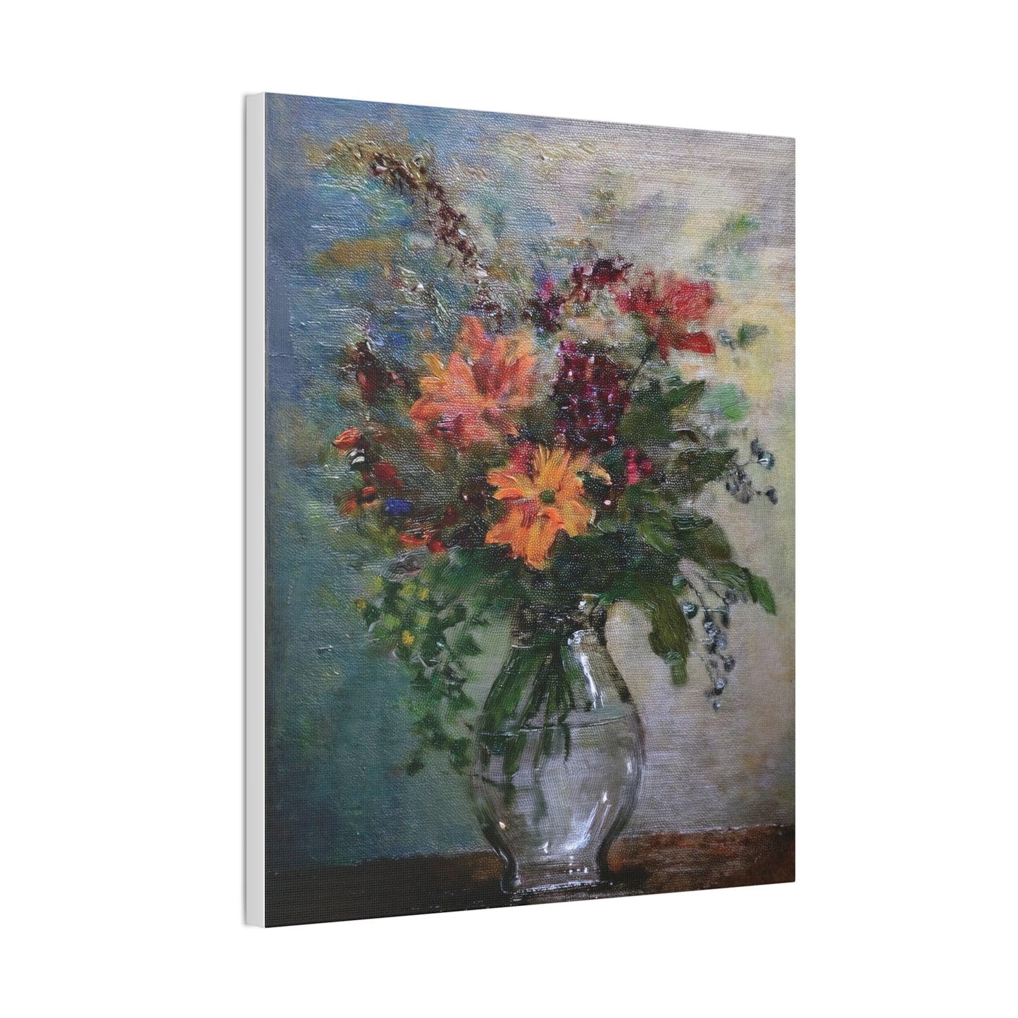 Floral Canvas Wall Art, Vintage Flower Painting, Home Decor, Gift for Her, Living Room Decoration, Art for All Occasions