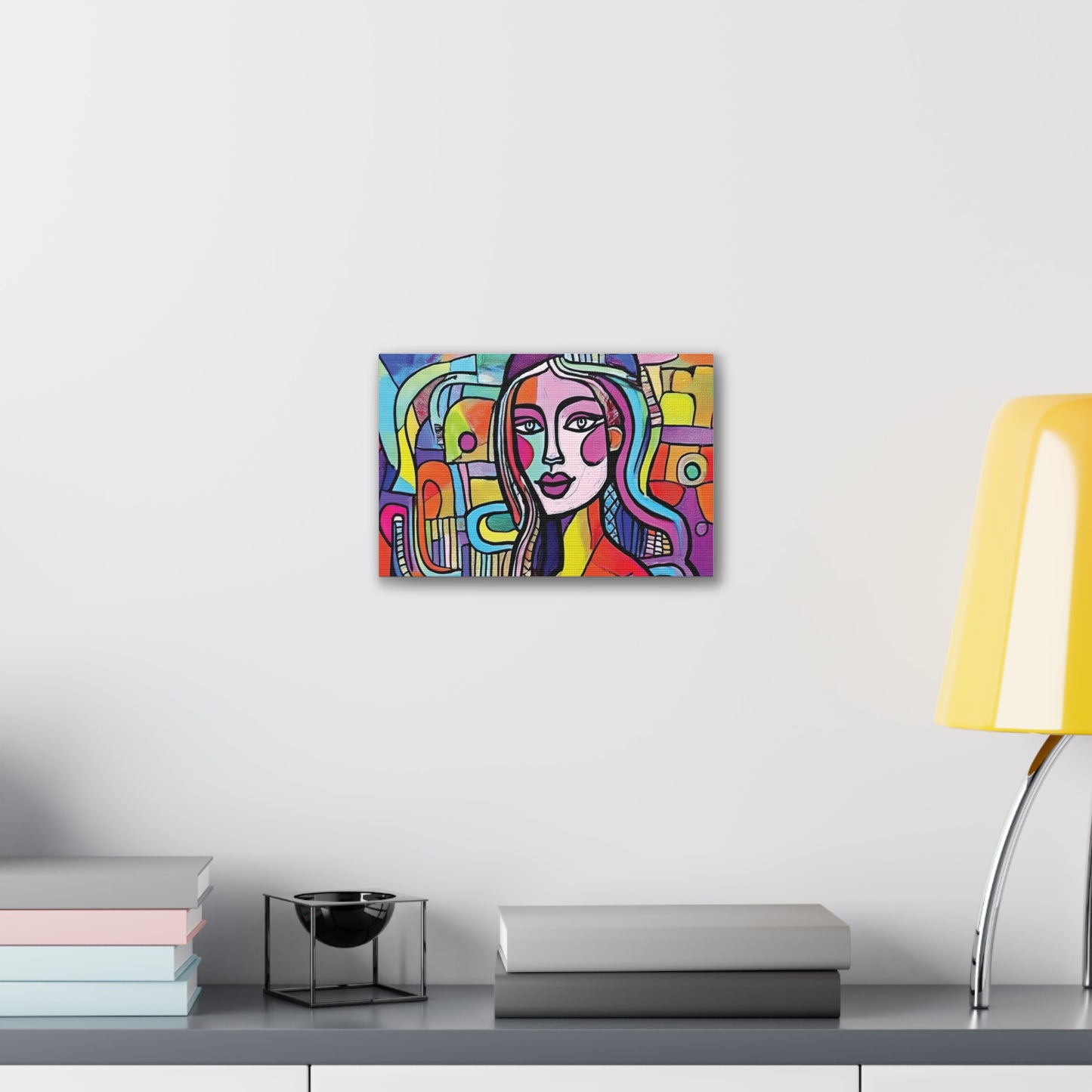 Colorful Canvas Art Print, Abstract Portrait Decor, Wall Art for Home, Colorful Wall Hanging, Gift for Art Lovers