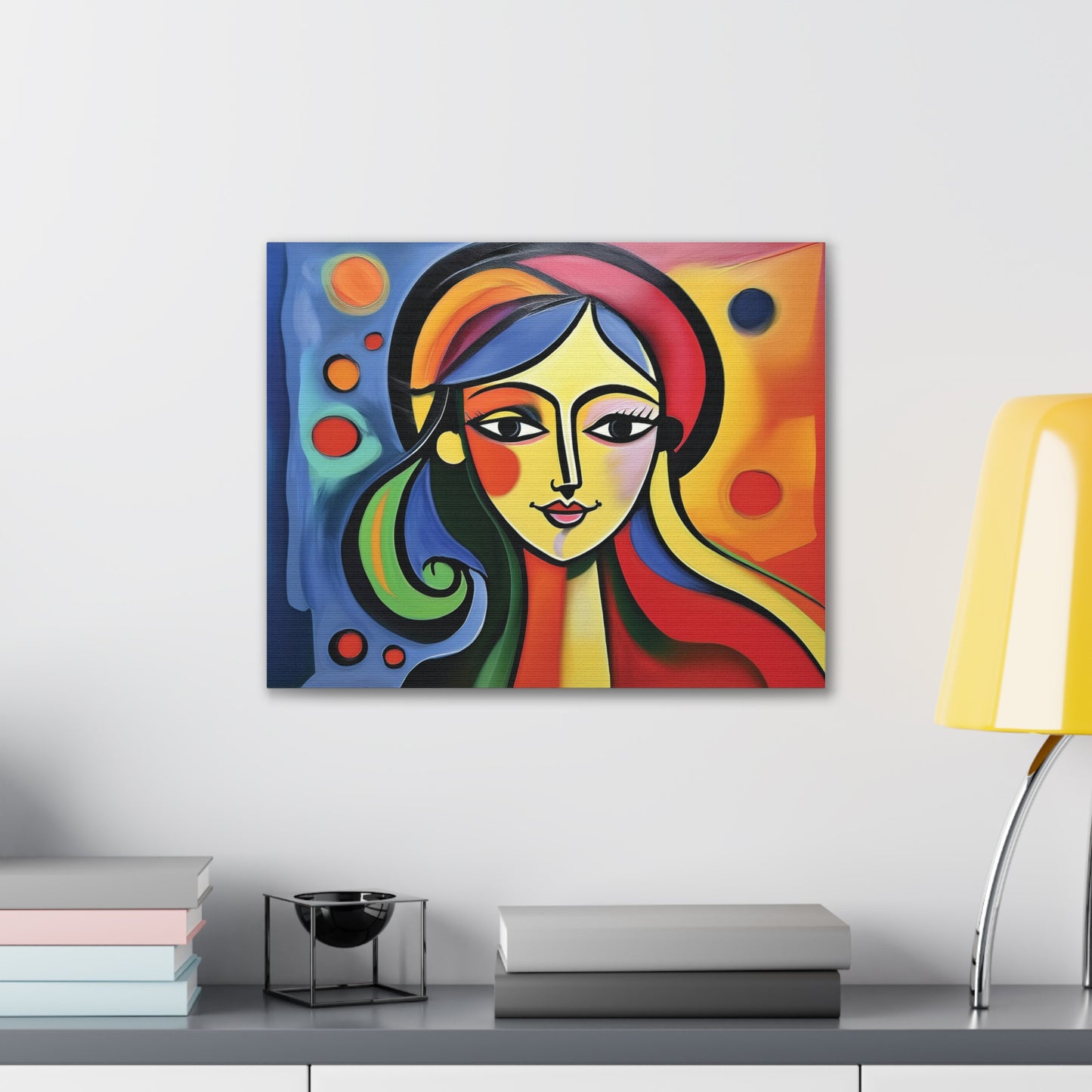 Vibrant Canvas Wall Art, Colorful Abstract Portrait, Modern Home Decor, Unique Gift for Art Lovers, Gallery Wall