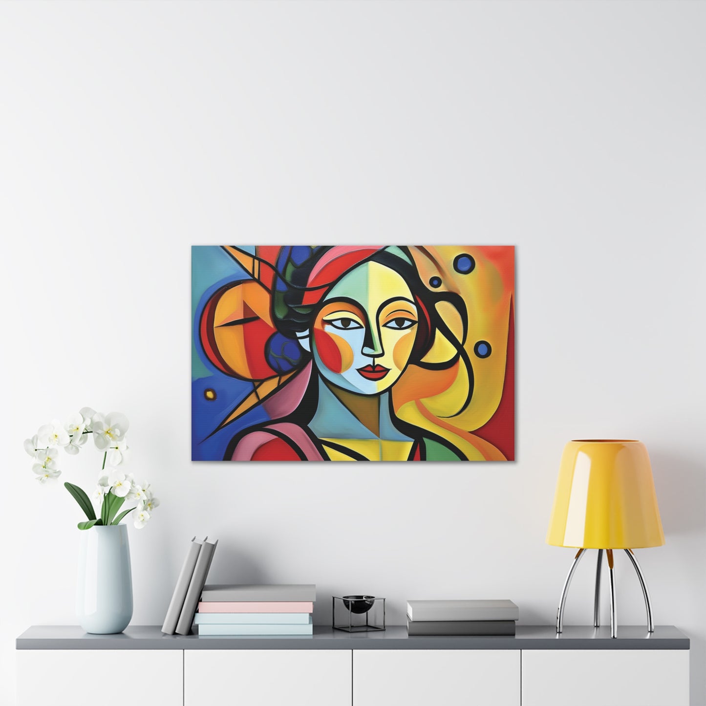 Bold Portrait, Vibrant Abstract Art Canvas Print, Colorful Wall Decor, Unique Gift, Home Aesthetic, Modern Art, Artistic Wall Hanging