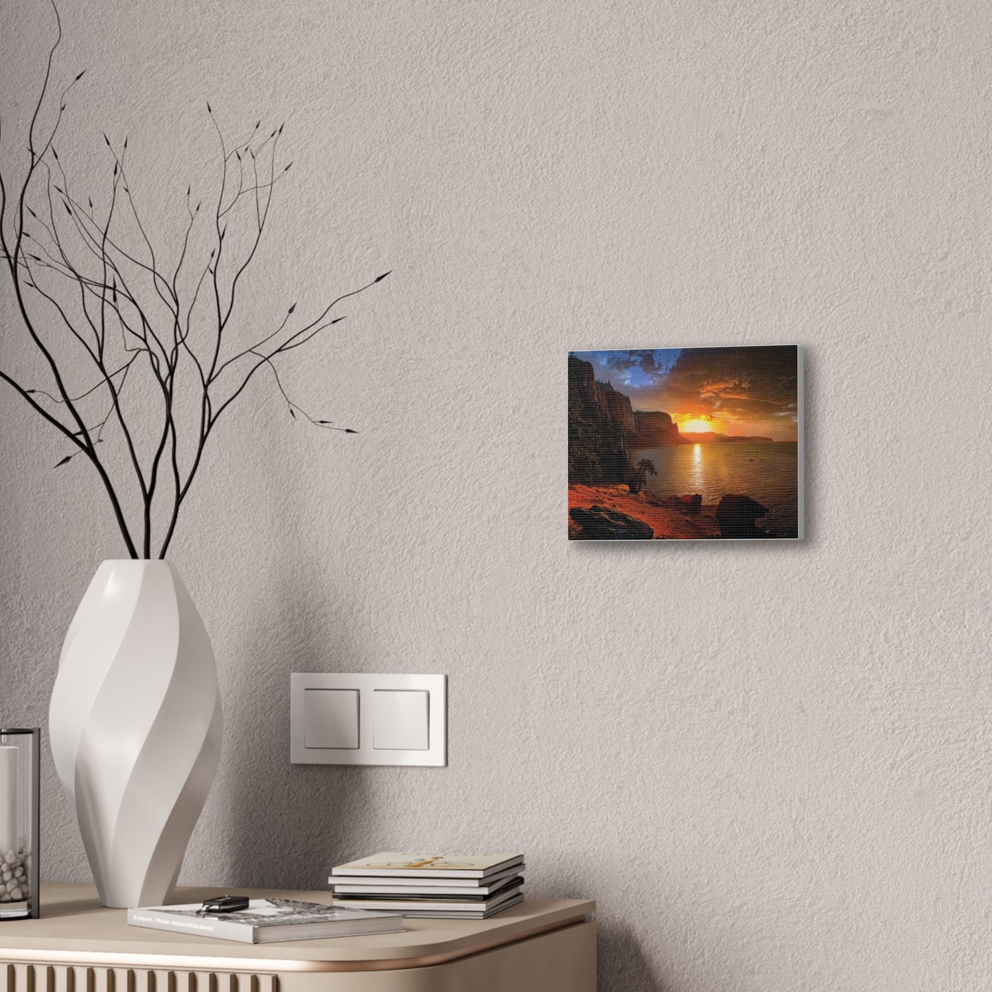 Sunset Canvas Print, Nature Wall Art, Scenic Home Décor, Gift for Nature Lovers, Coastal Landscape Decoration