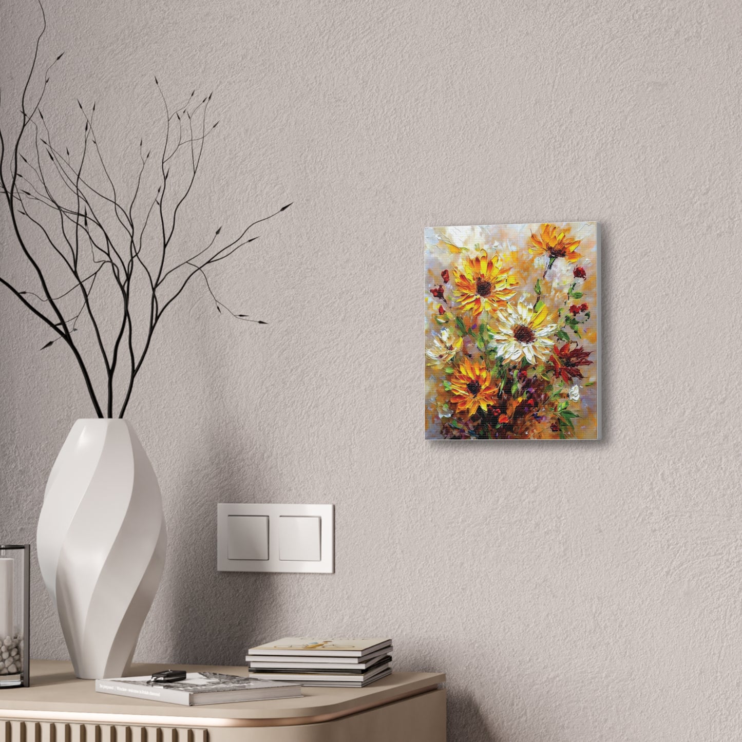 Floral Canvas Art Print, Vibrant Flower Wall Decor, Home Decoration, Gift for Garden Lovers, Brighten Your Space
