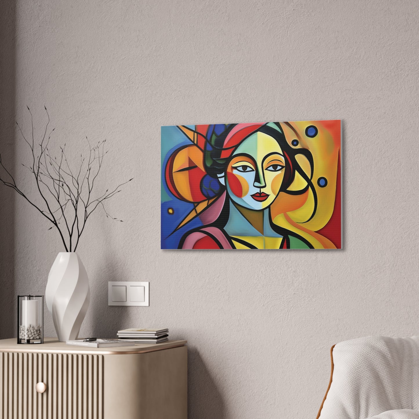 Bold Portrait, Vibrant Abstract Art Canvas Print, Colorful Wall Decor, Unique Gift, Home Aesthetic, Modern Art, Artistic Wall Hanging